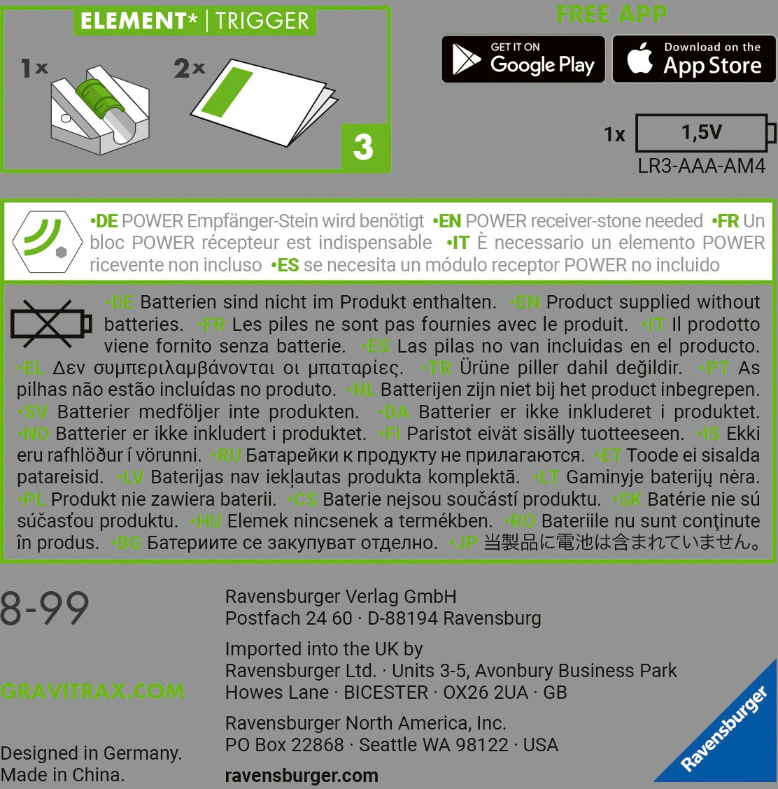 Ravensburger Kugelbahn-Bausatz »GraviTrax POWER Trigger«, Made in Europe