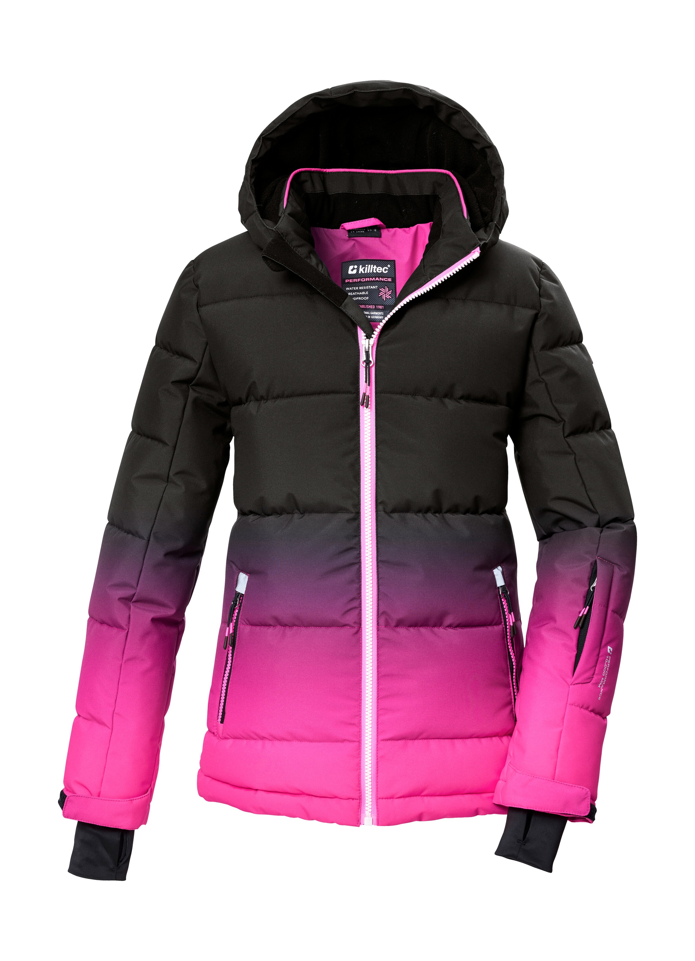 Killtec Skijacke »KSW 330 GRLS SKI QLTD JCKT«, Wasserabweisende Winterjacke, atmungsaktiv, verstellbare Kapuze