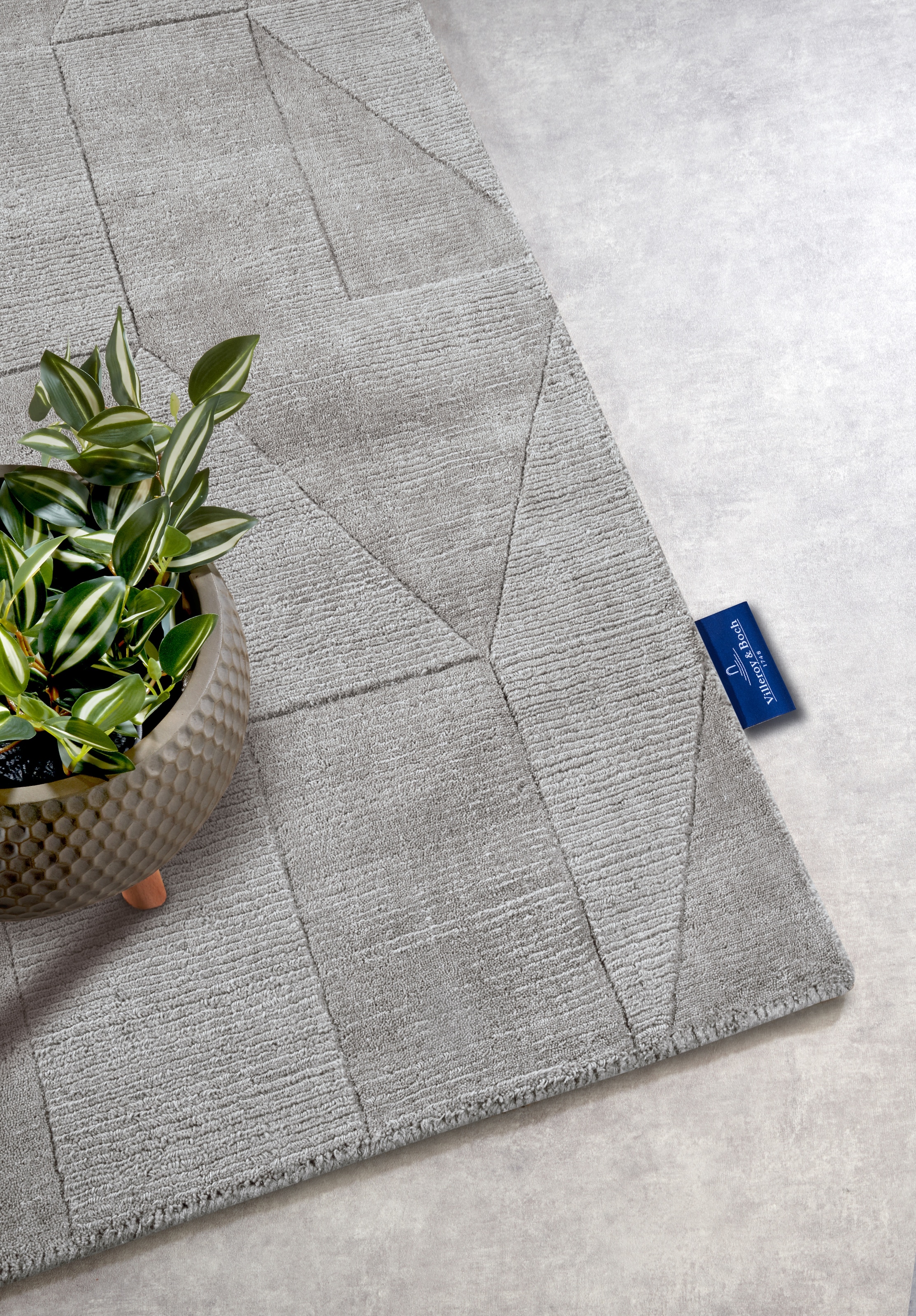 Villeroy & Boch Wollteppich »Ursule«, rechteckig, 10 mm Höhe, Läufer, handgewebt, Wolle, Natur, Wohnzimmer, Geometrie, Boho