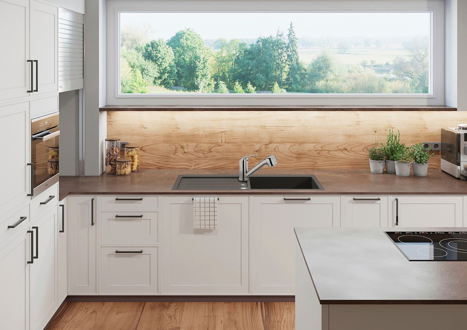 CORNAT Spültischarmatur »"Fabio" -Hochwertiger Messingkörper - verchromt - Schwenkbarer Auslauf«