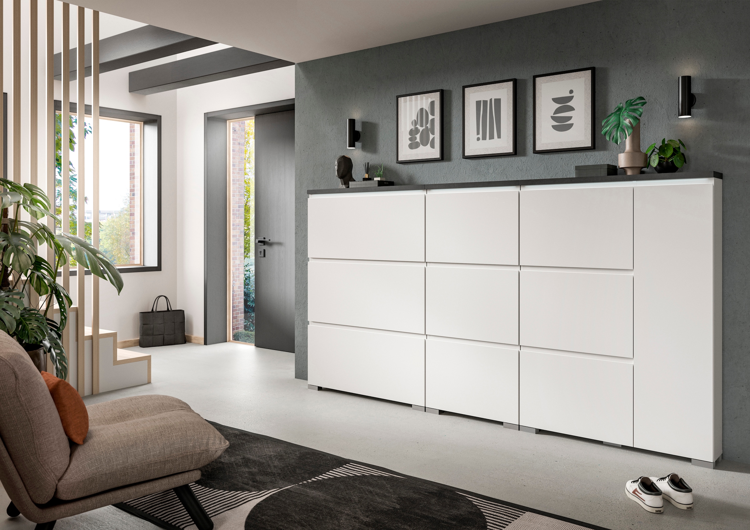 INOSIGN Schuhschrank »Skoskap, Tiefe 18cm, 3 Klappen mit Schuhwalze, Platz für 12 Schuhpaare« Schuhkipper, Schuhkommode, Schuhregal, Kommode, Anrichte