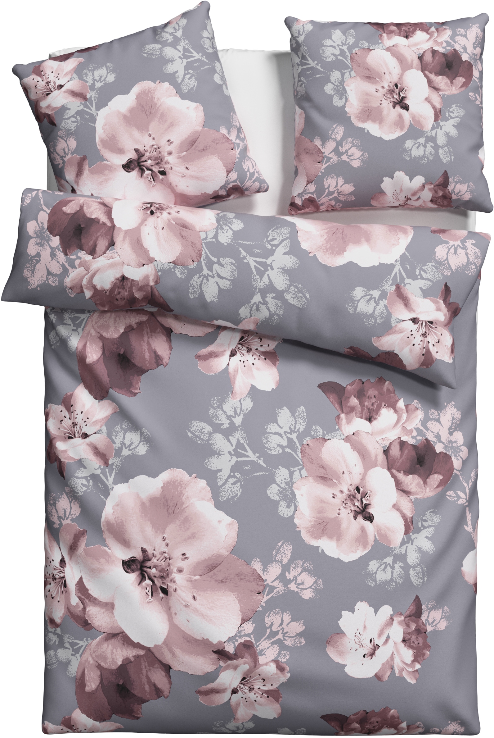 OTTO home Bettwäsche »MELINA« 2 Stk. florale Bettwäsche mit Reißverschluss, ab Gr. 135x200 cm