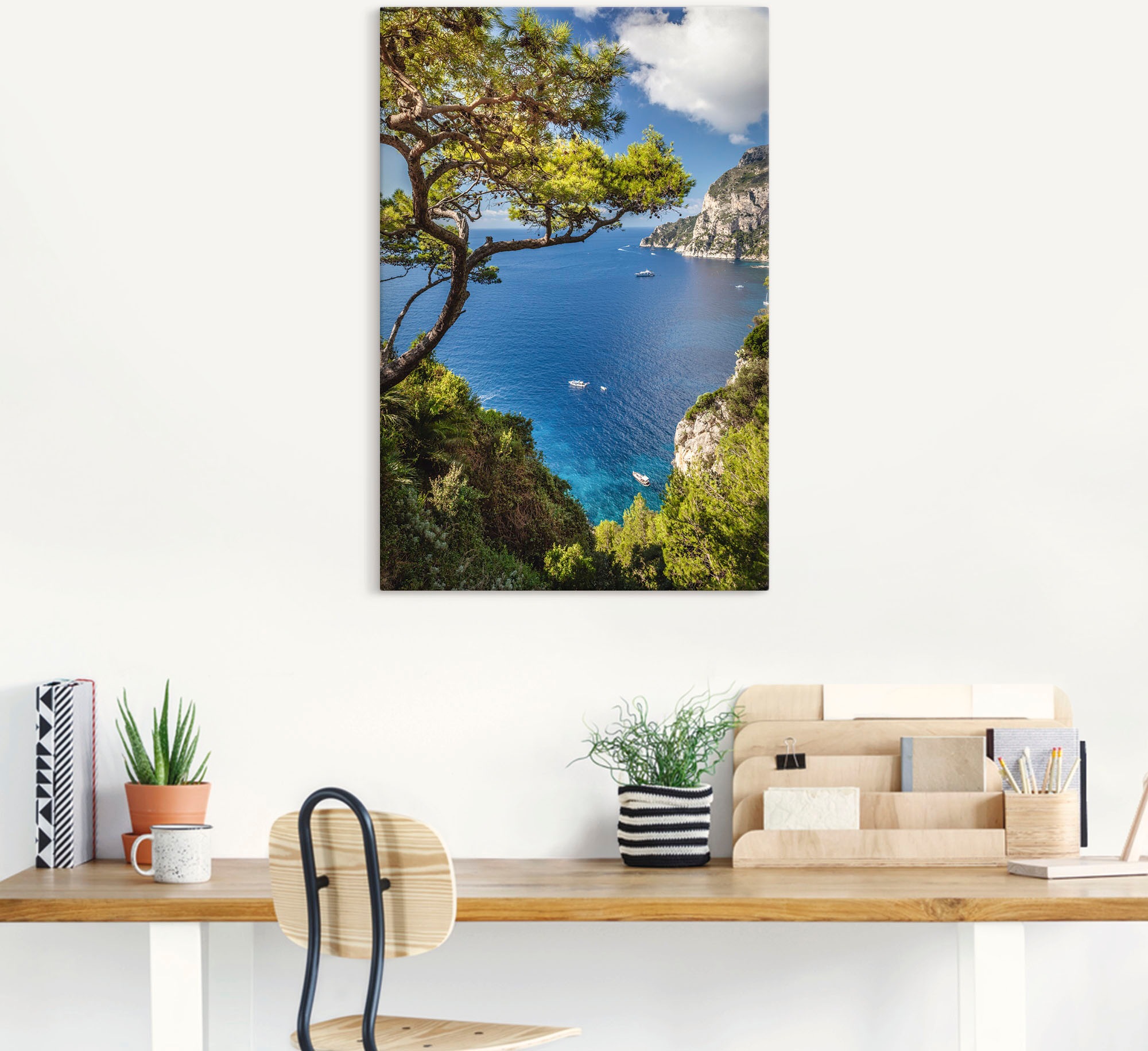 Artland Wandbild »Punta de Masullo, Insel Capri, Italien«, Meer Bilder, (1 St.), als Alubild, Outdoorbild, Leinwandbild, Poster, Wandaufkleber