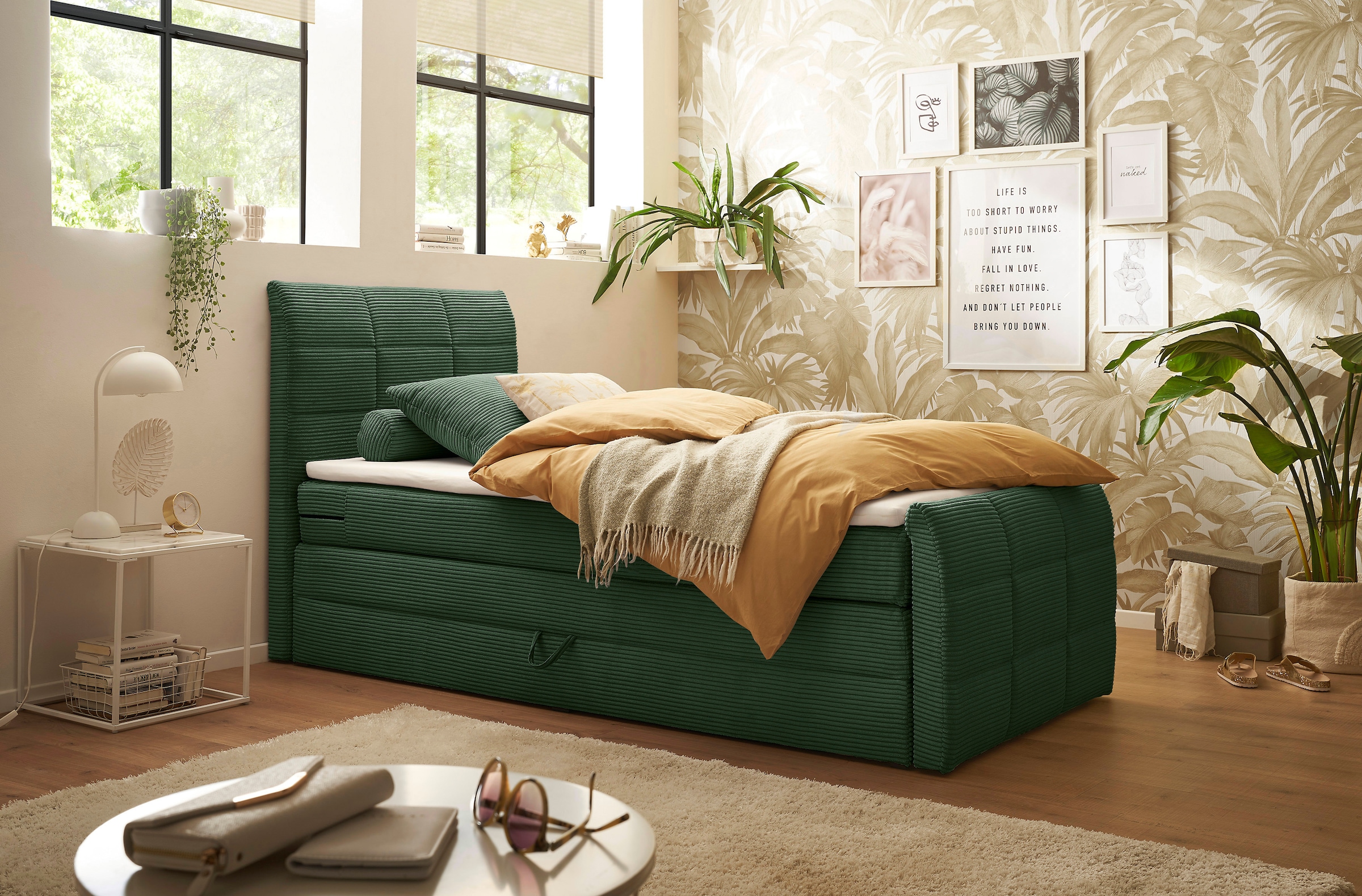 ED EXCITING DESIGN Boxspringbett »Bolivia« harte Seite mit Kokosmatte, weiche Seite mit Filzabdeckung