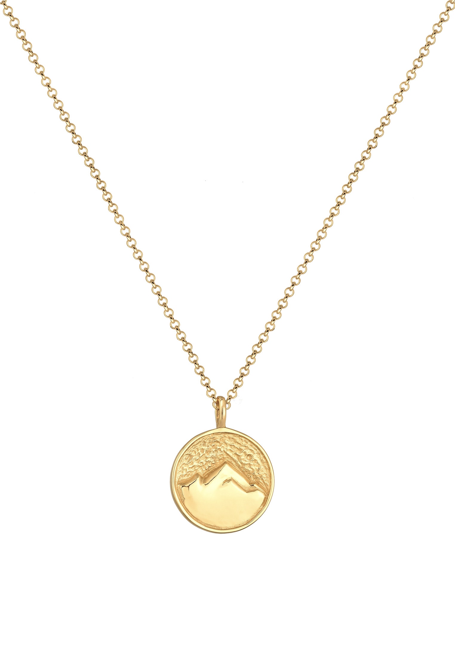 Elli Kette mit Anhänger »Halskette Elli Halskette Münze Berge Alpen Mountain 925 Silber«