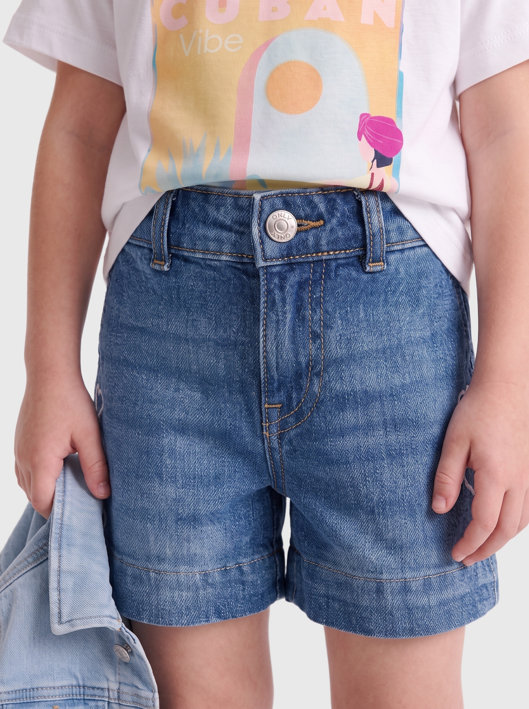 KIDS ONLY Jeansshorts »KMGCOMET HEART WIDE SHORTS DNM DIA3020«