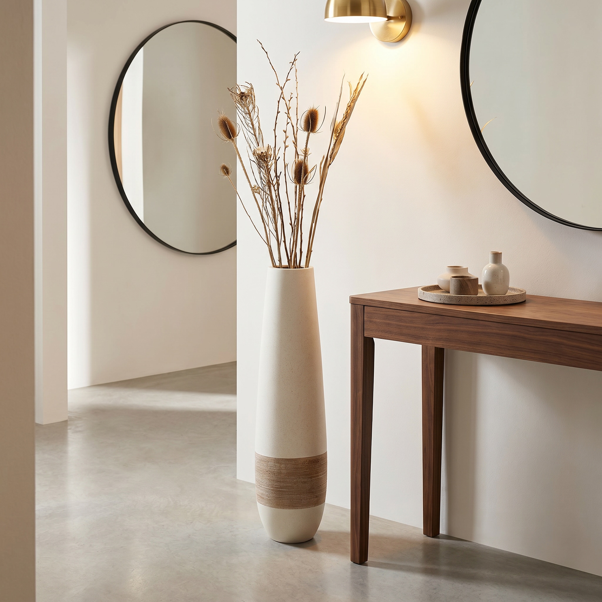 GILDE Bodenvase »Vase Olbia creme H. 66 cm«