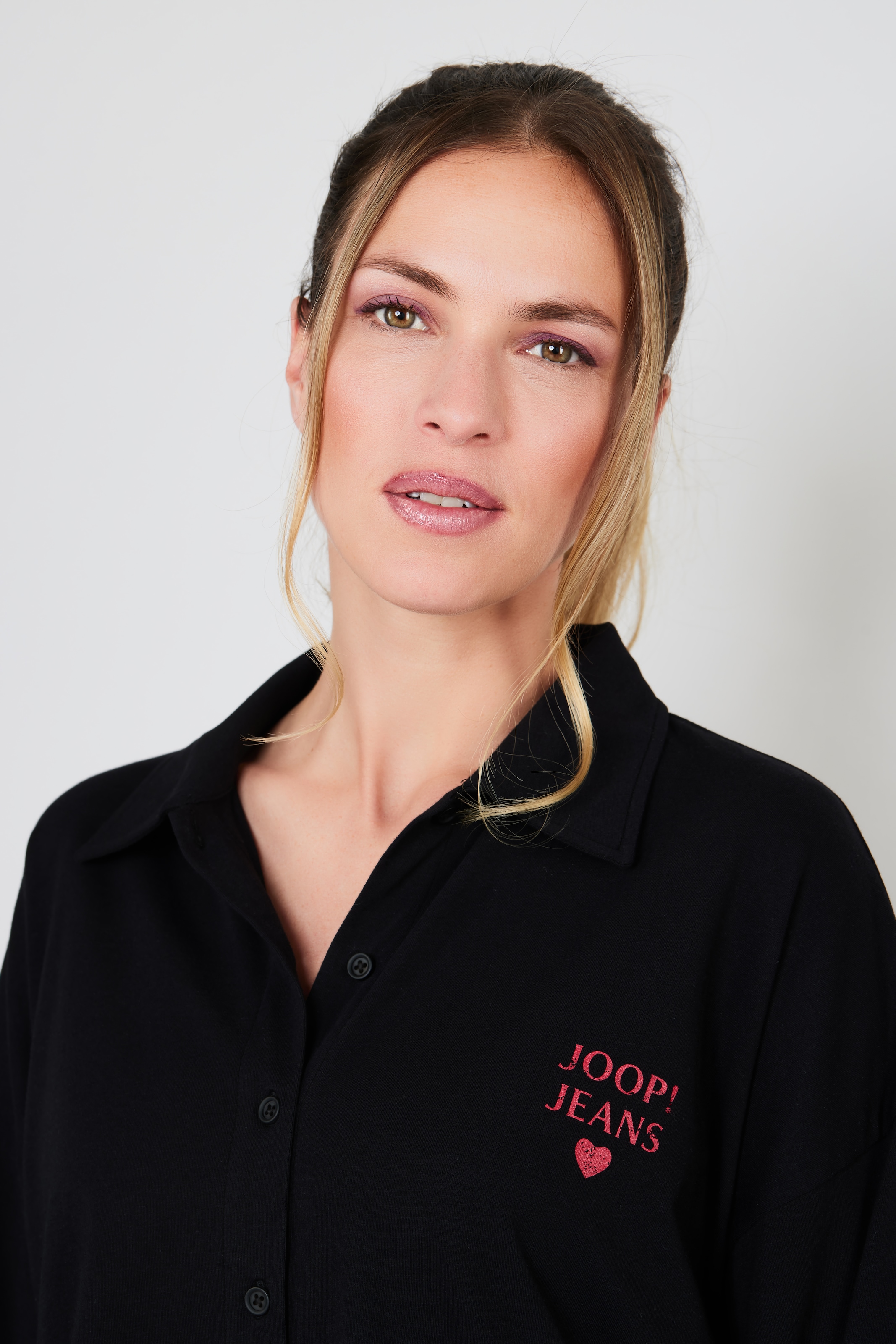 JOOP! Jeans Pyjamaoberteil »After Dark (JOOP! Jeans)«, Knopfleiste, Langarm, Logo-Print, Regular Fit
