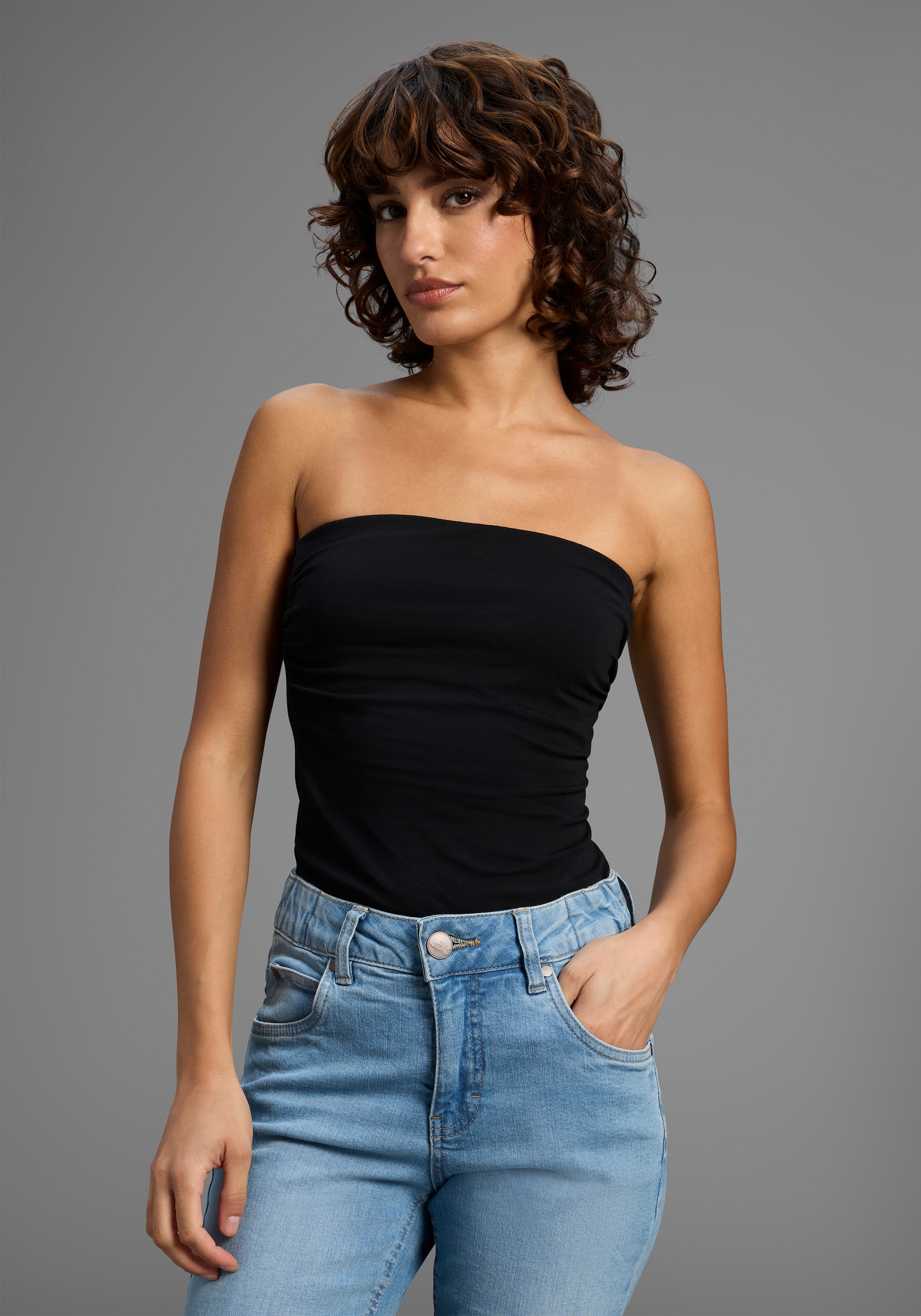 Laura Scott Bandeautop, (2-er Pack), trägerlos und figurbetont