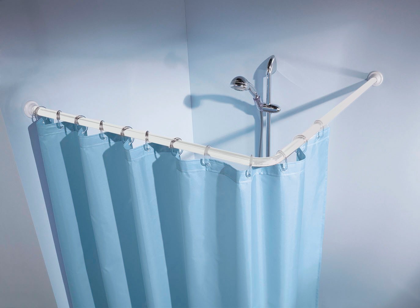 Kleine Wolke Winkelstange »Duschvorhangstange« Ø 25 mm kürzbar für Duschvorhänge in weiß, Größe B/L: 90 cm Ø 25 mm