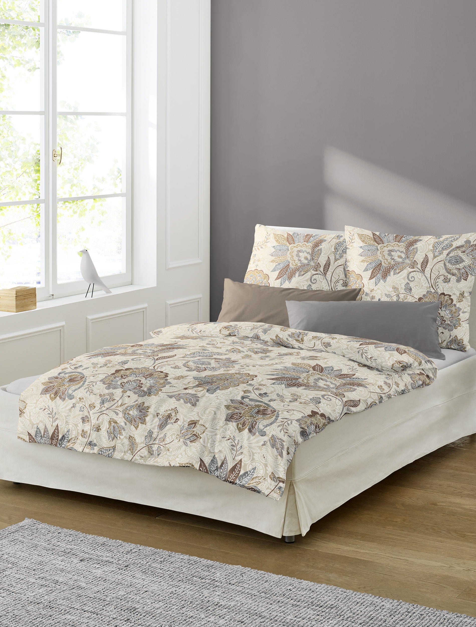 BIERBAUM Bettwäsche »4144« 2 Stk. tlg. Biber, 100 % Baumwolle, pflegeleicht, kuschelig weich