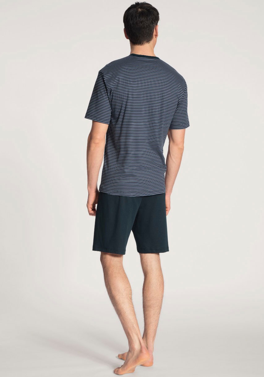 CALIDA Shorty »Relax Streamline«, (2 tlg.), mit Langarm-Oberteil in Ringel-Optik