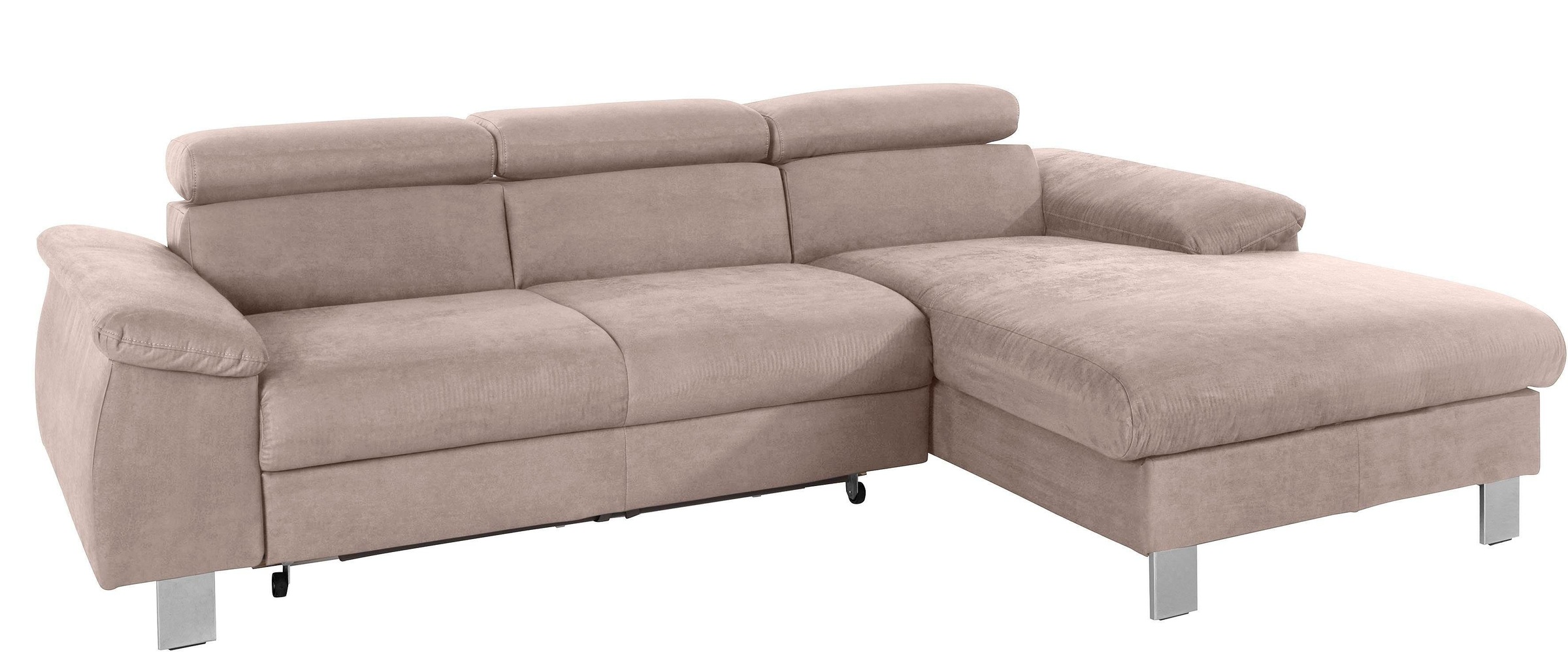 COTTA Polstergarnitur »Komaris L-Form«, (Set), Set bestehend aus: Ecksofa mit Kopfteilverstellung & Hocker