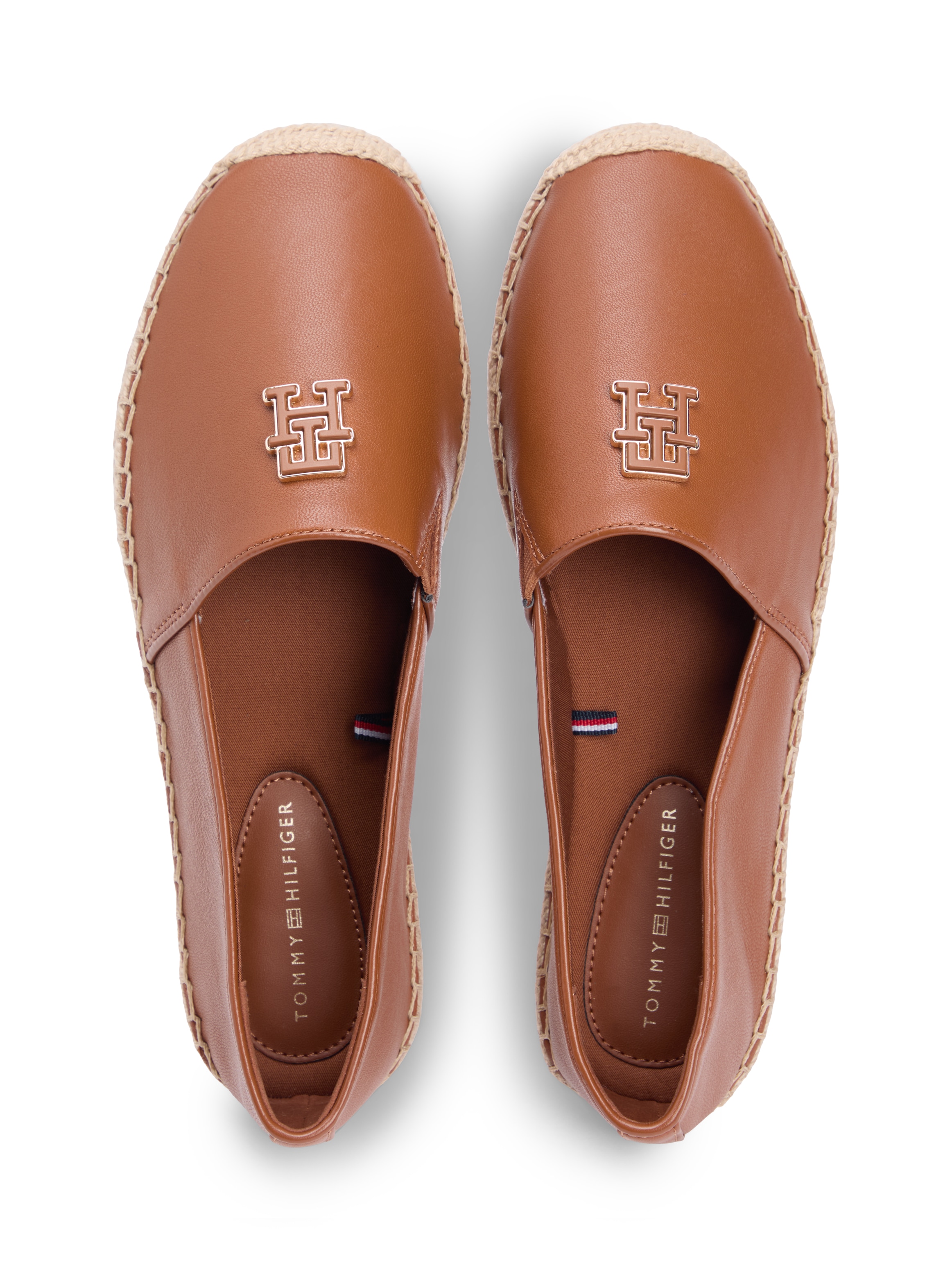 Tommy Hilfiger Espadrille »TH LOGO LEATHER ESPADRILLE«  Sommerschuh, Slipper, Schlupfschuh mit typischer Juteverzierung