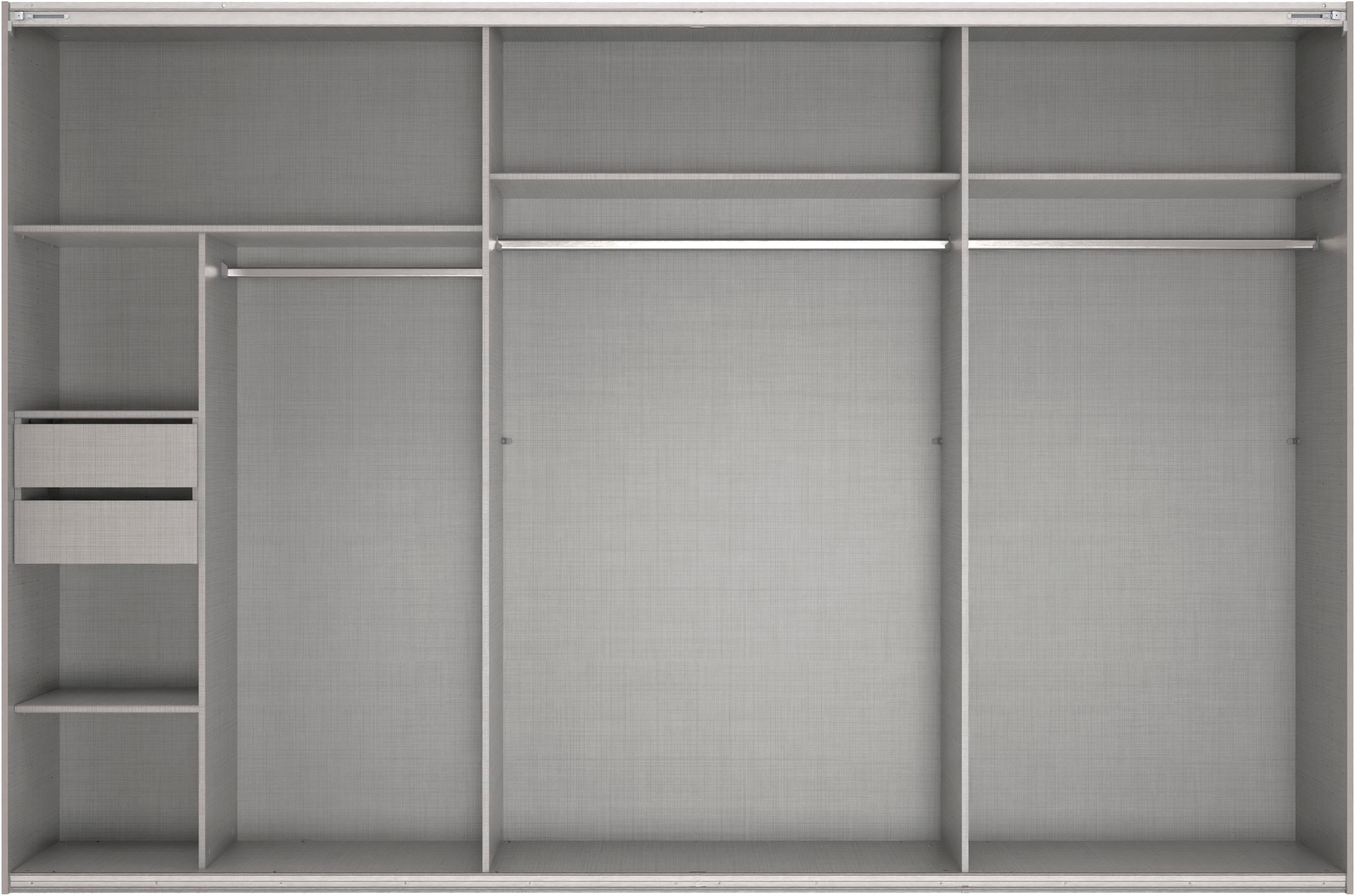 Wimex Kleiderschrank »Mugano, Made in Germany, Lieferung bis in Deine Etage und Stellort«, (wähle Deine Ausstattung: Basic oder Premium!), 3 Schwebetüren, große Größen, mit oder ohne Spiegel, Metallgriffe