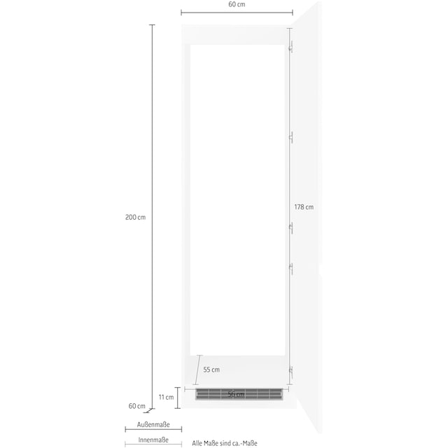 HELD MÖBEL Kühlumbauschrank »Virginia«, 200 cm hoch, 60 cm breit, Nische  für Kühlschrank B/H/T: 56/178/55 cm im OTTO Online Shop