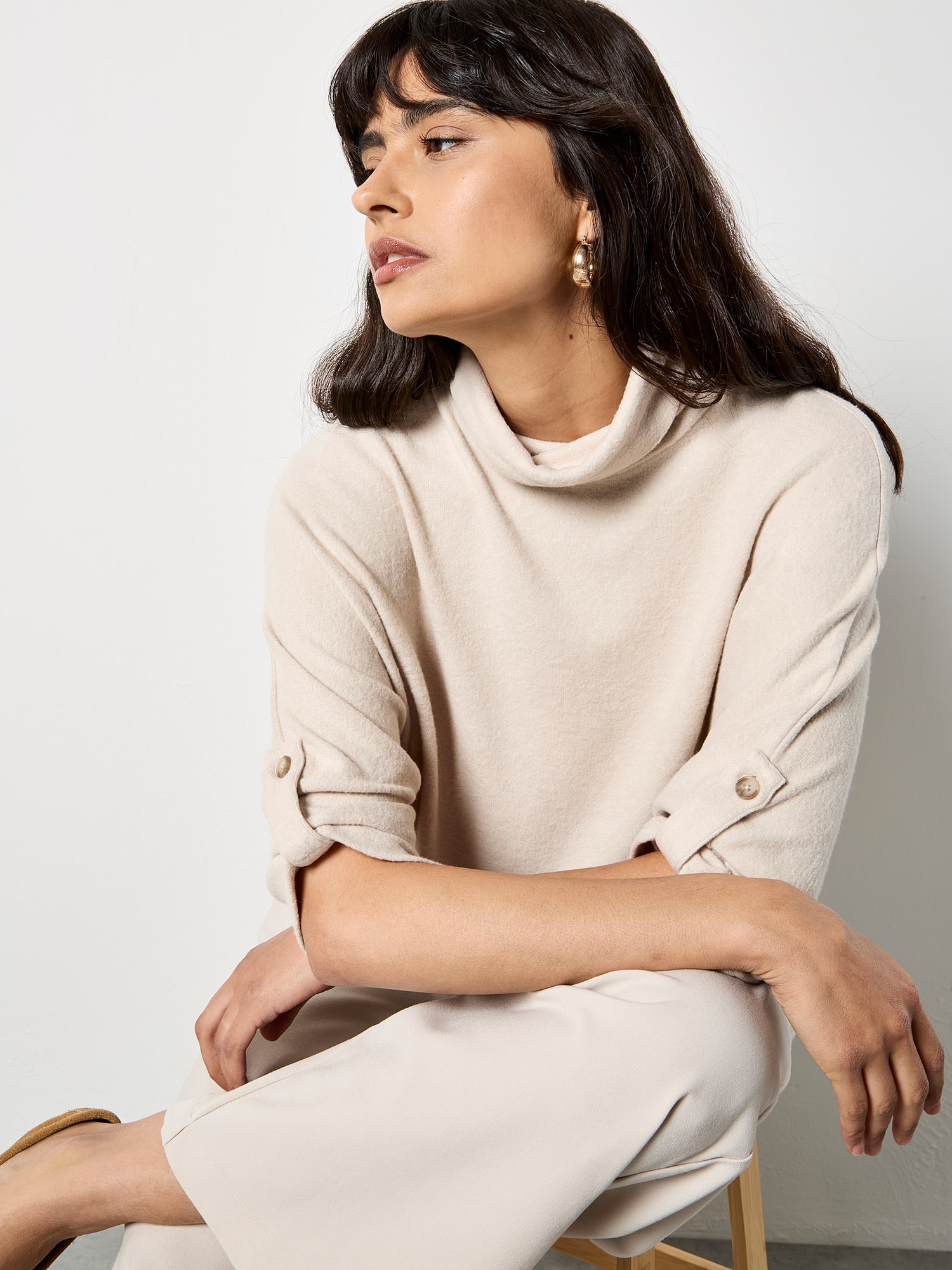 Apricot Strickpullover »Pullover« mit Krempelärmeln