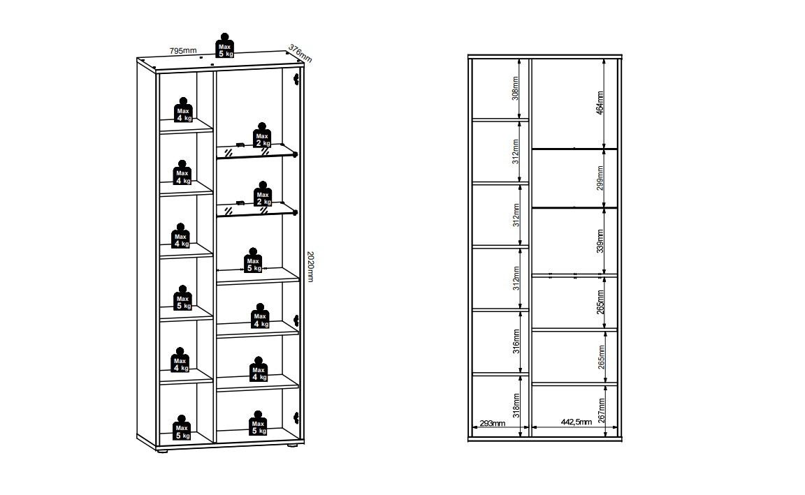 Innostyle Vitrine »BELLANO«, Viking Oak Nature
