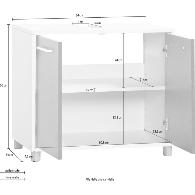 Procontour Waschbeckenunterschrank »Betty«, Breite 64 cm, mit Einlegeboden,  Badezimmerschrank WBU Badmöbel kaufen bei OTTO