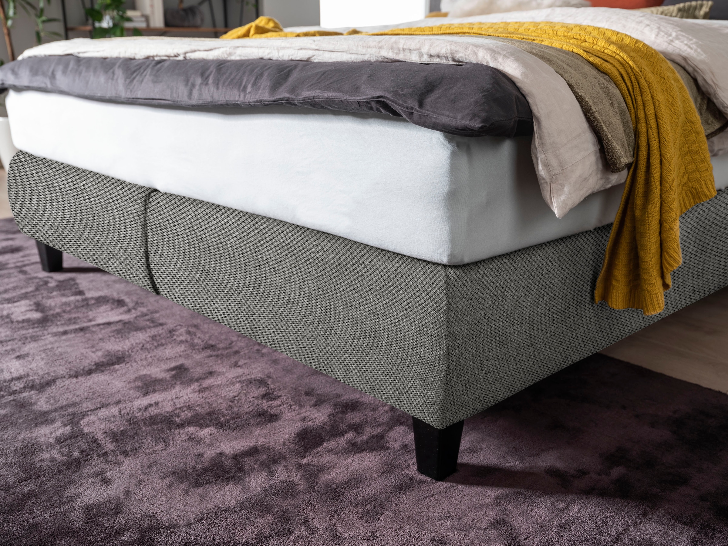 ADA trendline Boxspringbett »Edera«, Doppelbett wahlweise mit Topper, Liegefläche 180x200 cm, mit Steppung