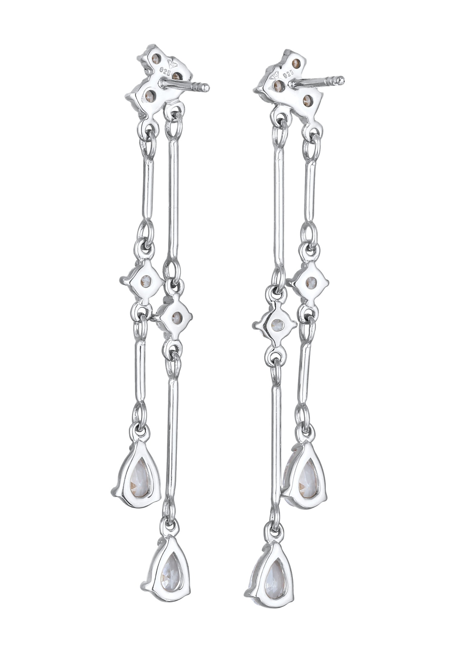 Elli Premium Paar Ohrstecker »Ohrringe Tropfen Topas Weiß 925 Sterling Silber«
