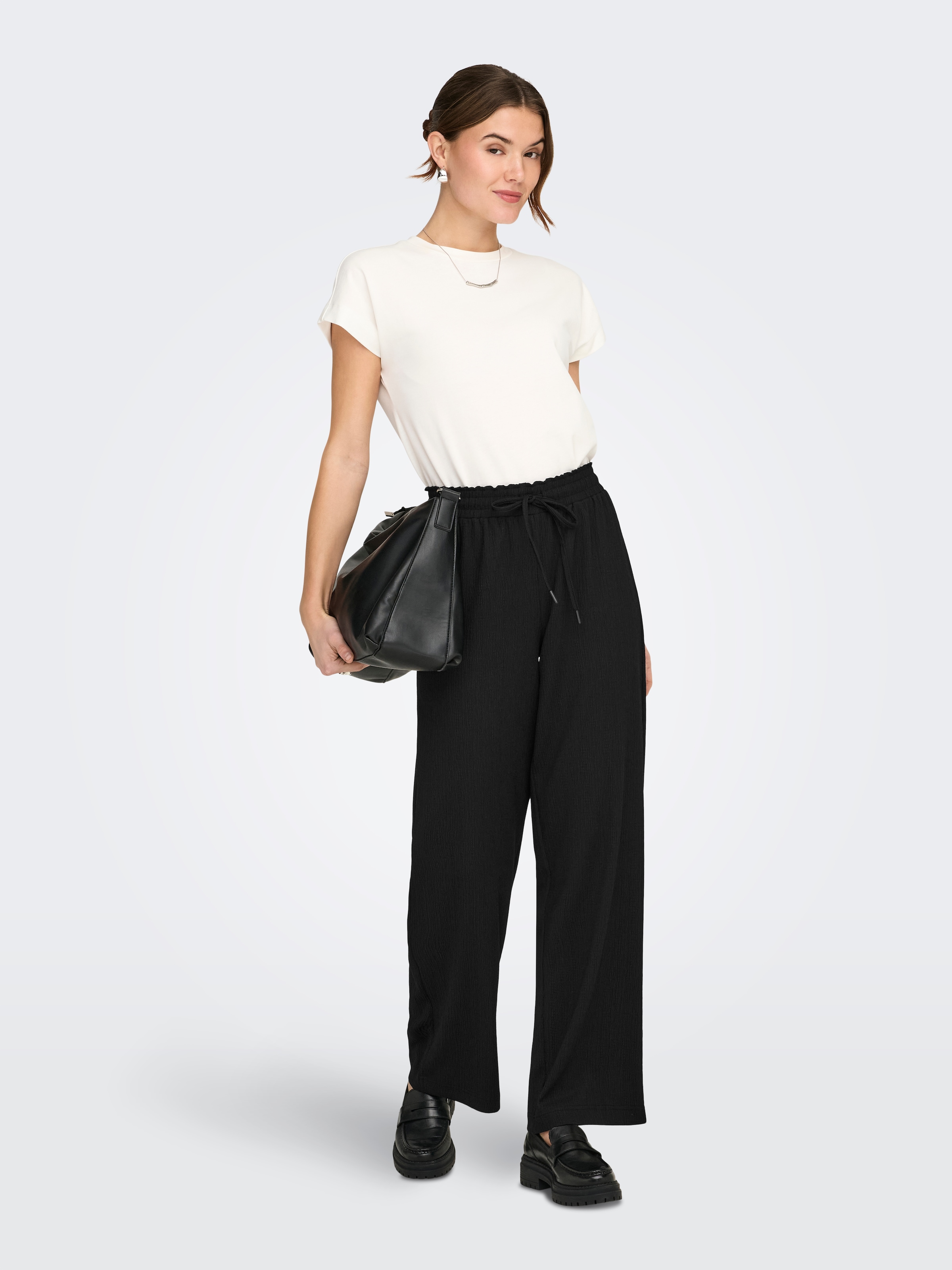ONLY Schlupfhose »ONLALTA MW STRING WIDE PANT PNT ZLO«  Materialmix, weite Beinform