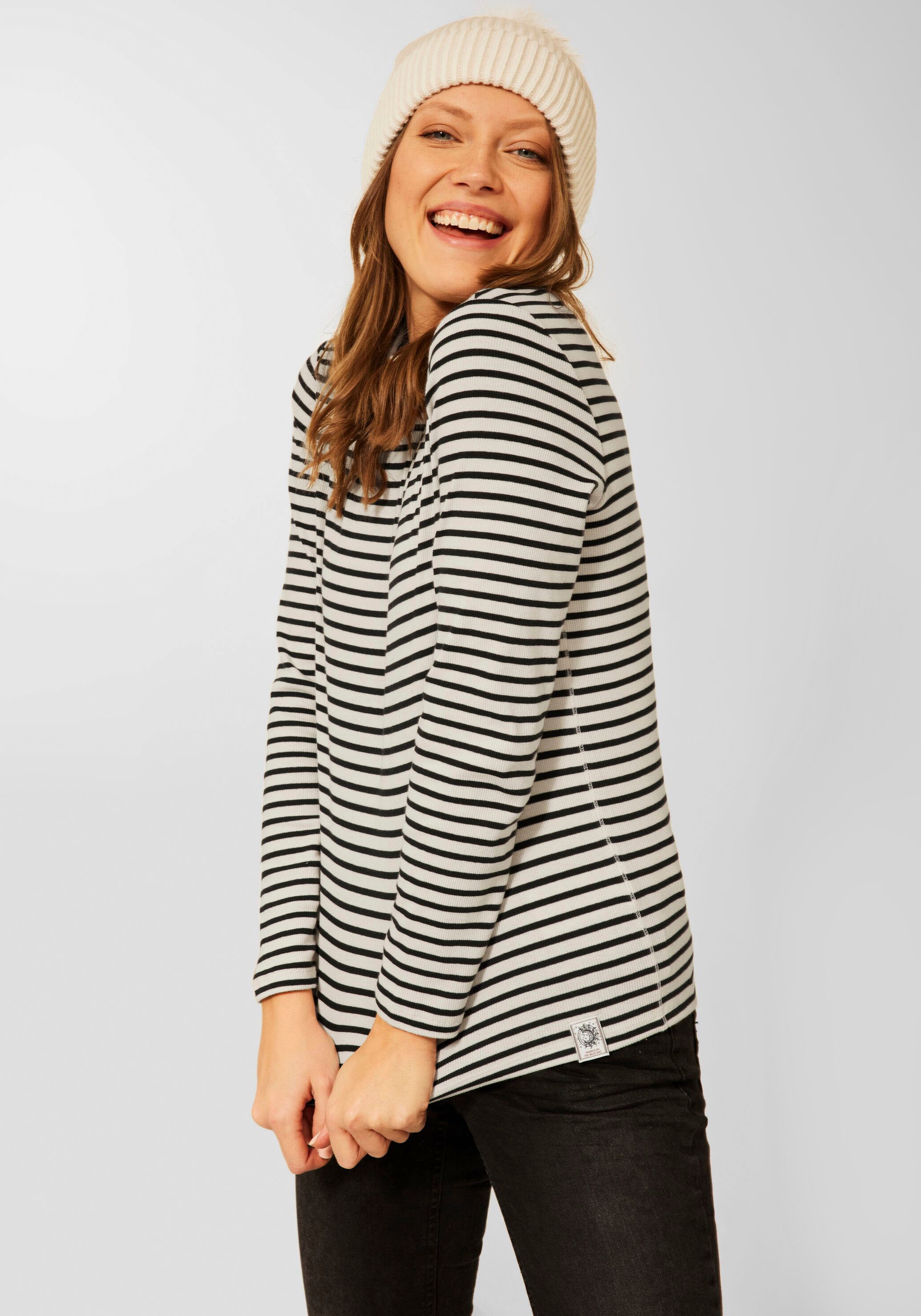 Cecil Langarmshirt, im modernen Streifen Look