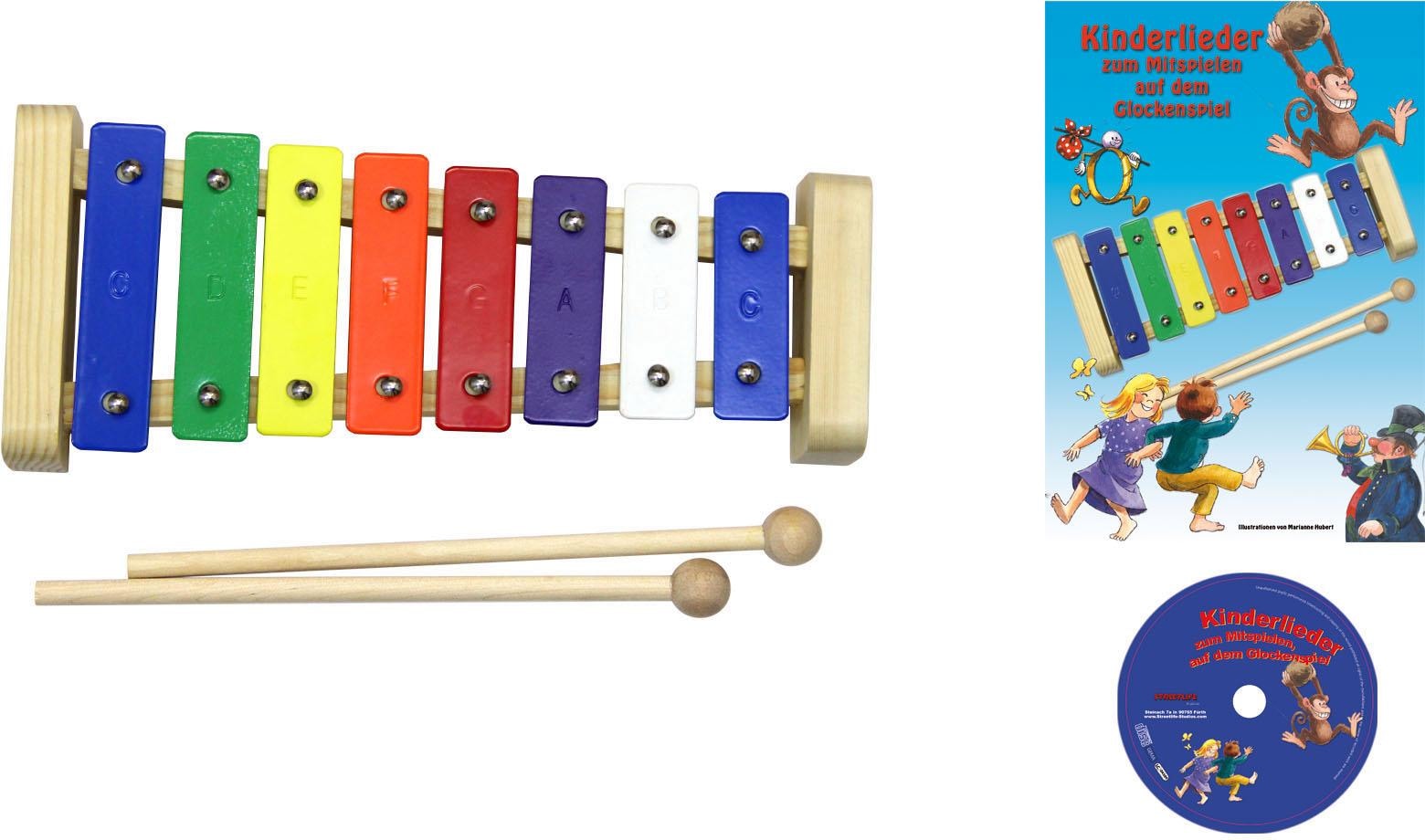 Spielzeug-Musikinstrument »Metallophon«, mit 8 Tönen und Kinderlieder CD, Karaoke CD...