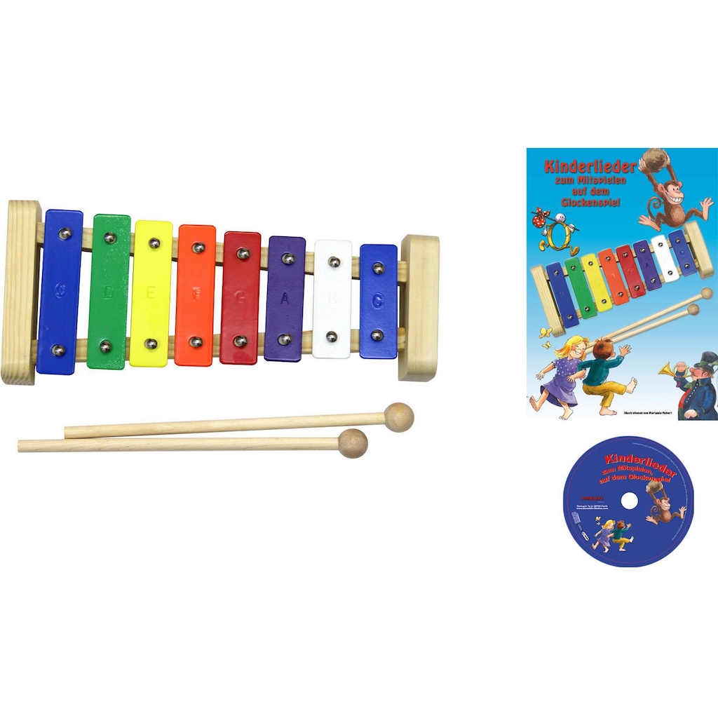 Clifton Spielzeug-Musikinstrument »Metallophon«, mit 8 Tönen und Kinderlieder CD, Karaoke CD mit Heft