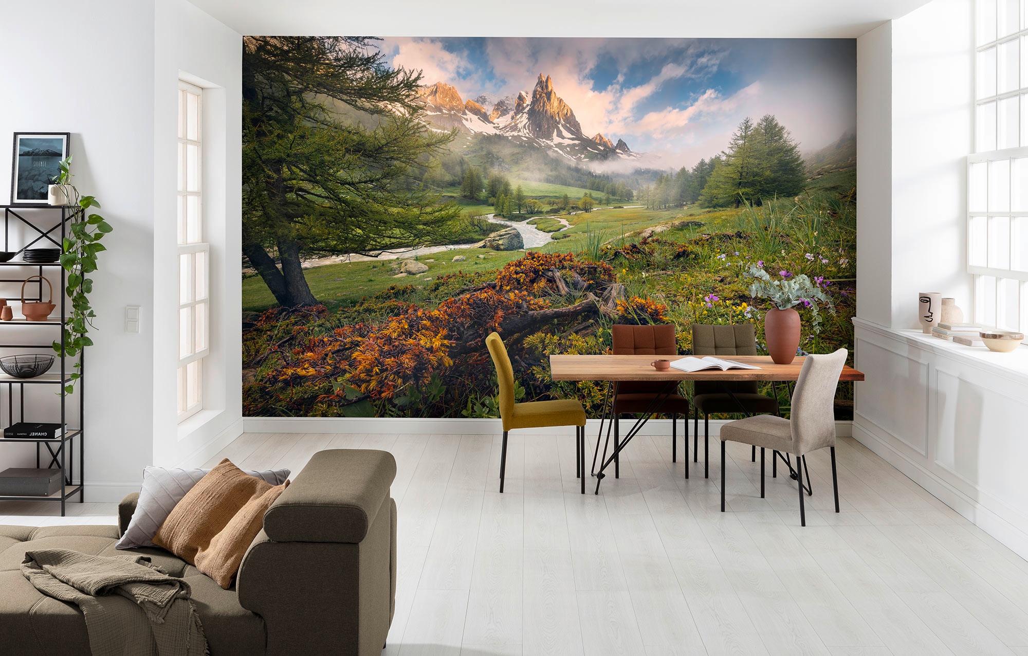 Komar Fototapete »Morning Walk - Größe 368 x 254 cm« bedruckt glatt Wohnzimmer, Schlafzimmer