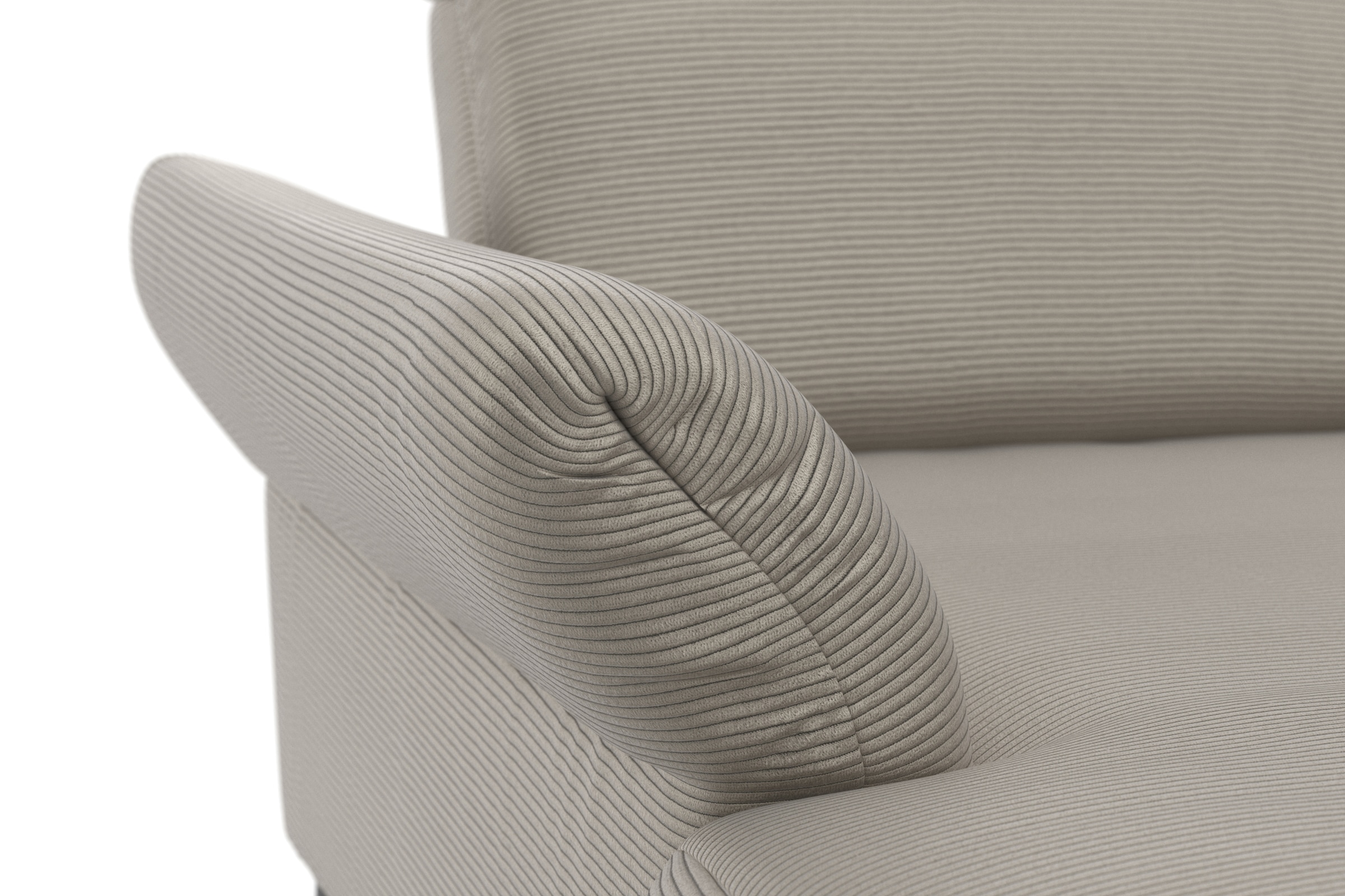 INOSIGN Ecksofa »Coco L-Form«, Sitztiefen-, Arm- und Kopfteilverstellung, Cord-Bezug, Fußhöhe 15 cm