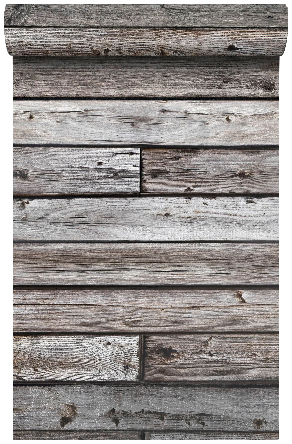 Bodenmeister Fototapete »3d Effekt Holzwand Vintage grau«