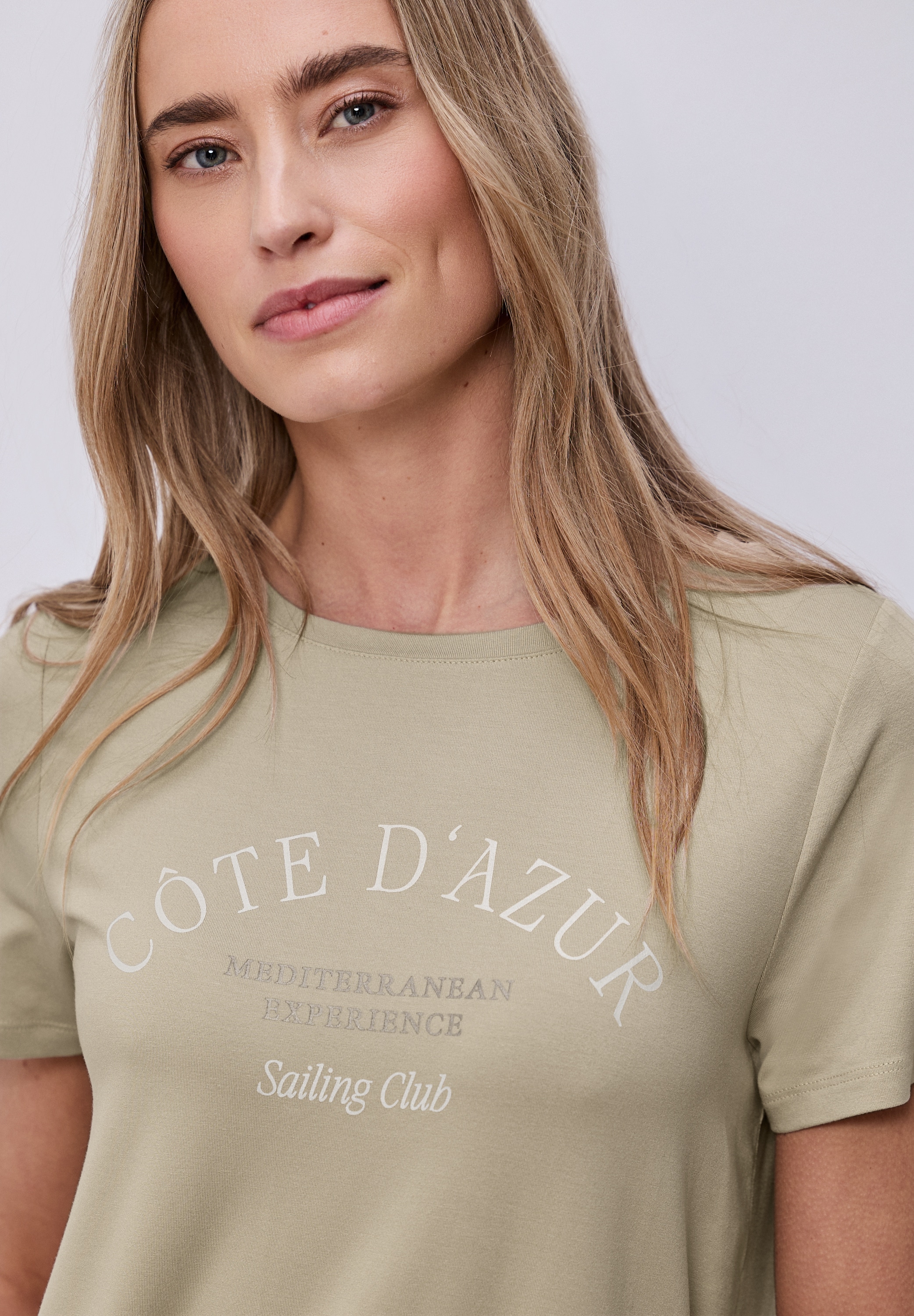 STREET ONE Rundhalsshirt Sommershirt mit Wording-Print