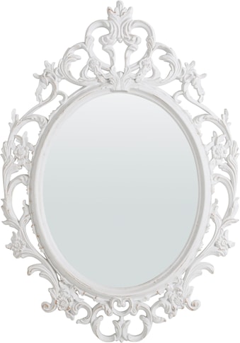 Barockspiegel »König Ludwig, weiß«, (1 St.), oval, mit Barock Rahmen