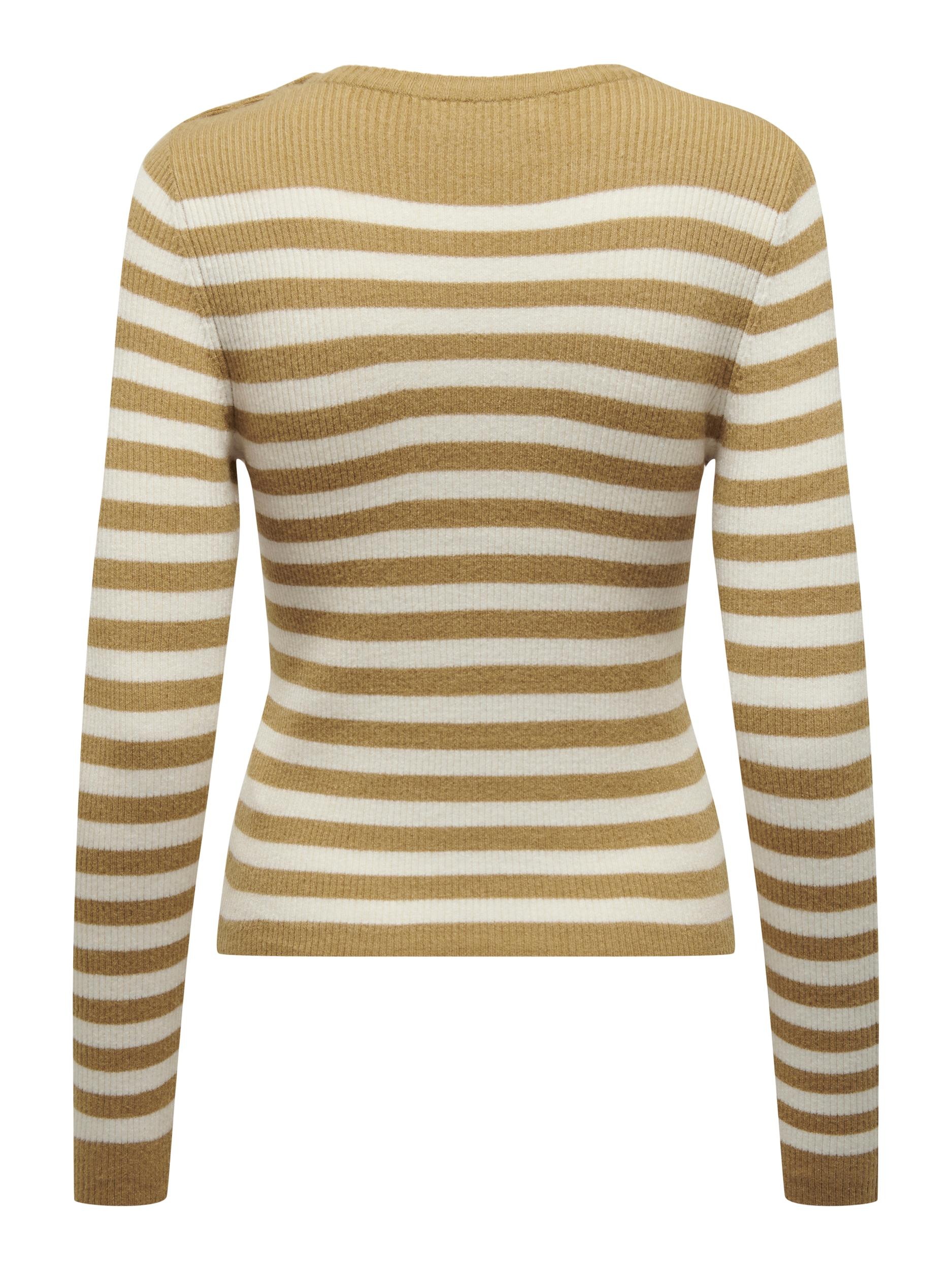 ONLY Rundhalspullover »ONLIBI LS STRIPE BUTTON O-NECK CC KNT«