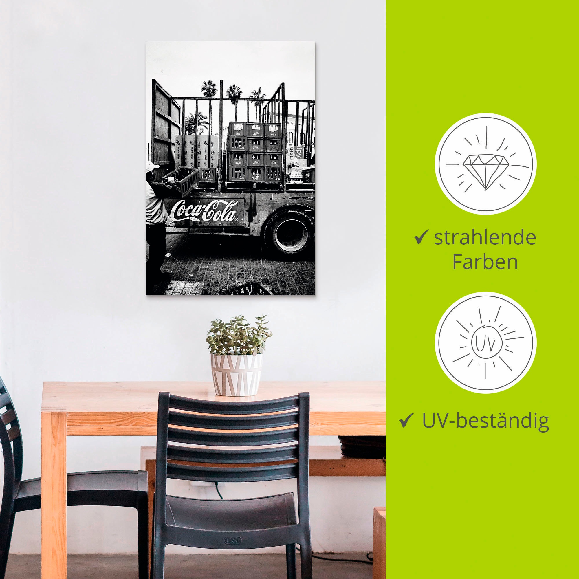 Artland Wandbild »CocaCola-LKW in El Jadida - Marokko«, Auto, (1 St.), als Alubild, Outdoorbild, Leinwandbild, Poster, Wandaufkleber