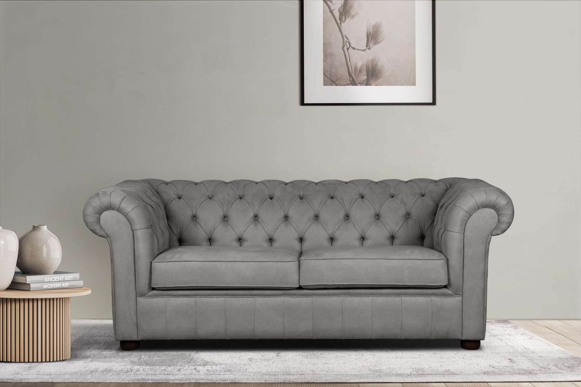Home affaire 3-Sitzer »CHARENTE, optionale Schlafsofa, Chesterfield-Sofa, Bettfunktion«, mit edler Knopfheftung und typischen Armlehnen, B/T/H 198/89/74 cm