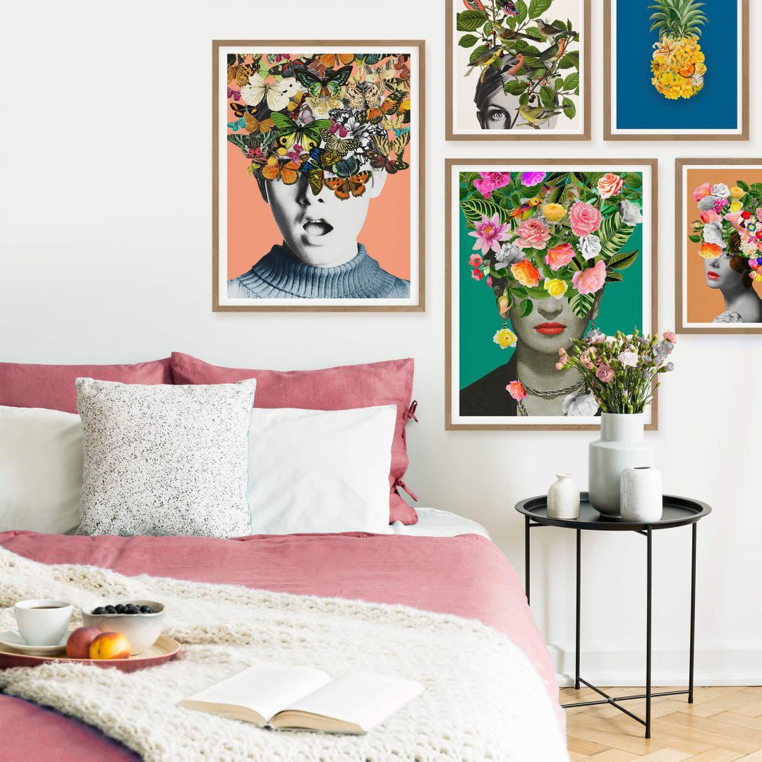 Wall-Art Mehrteilige Bilder »The Four Elements Vier Elemente«, Blumen, (Set,  1 St.), Holzschild Collage bestellen im OTTO Online Shop