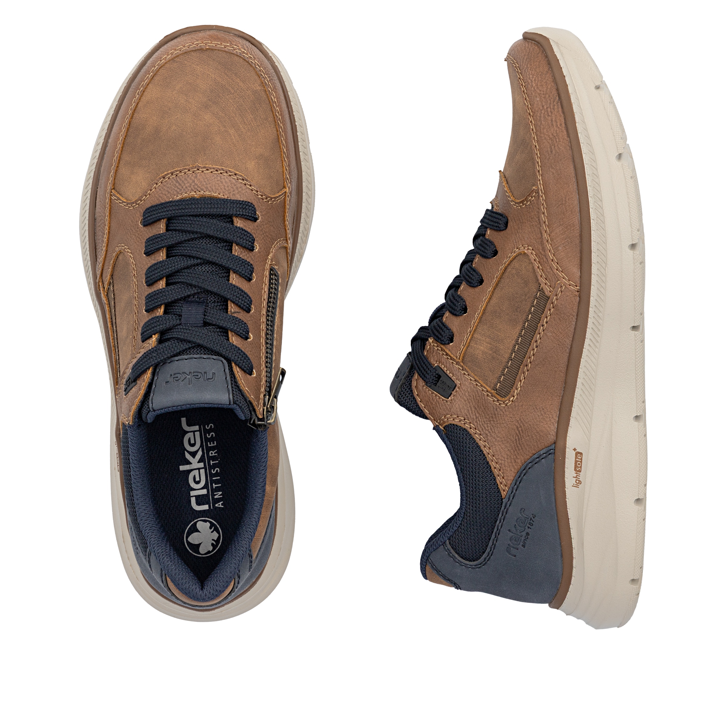 Rieker Sneaker  Schnürschuh, Halbschuh mit Kontrastbesatz, schmale Form