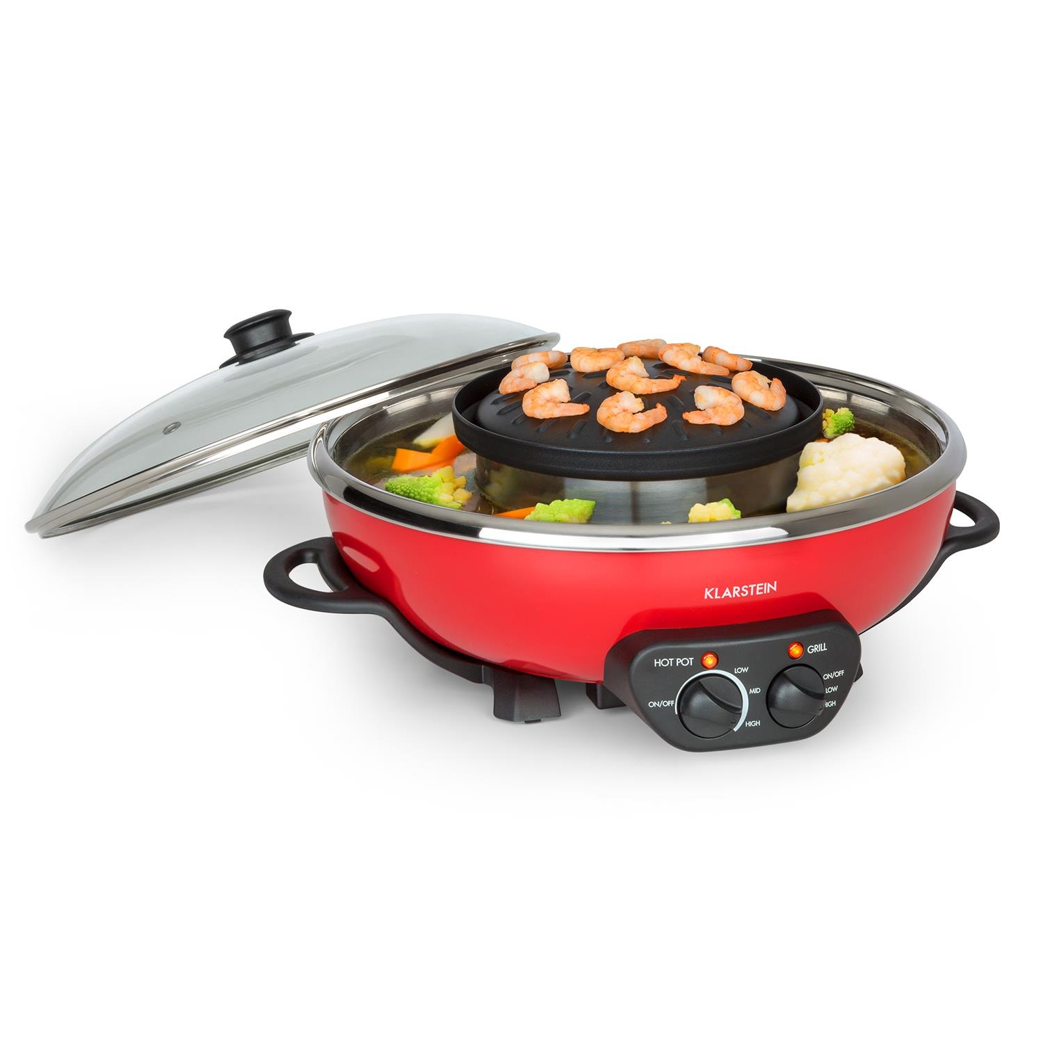 Klarstein Tischgrill »Tafelrunde«, Hot Pot und Grillplatte 5l Vol. 1350 W, 600