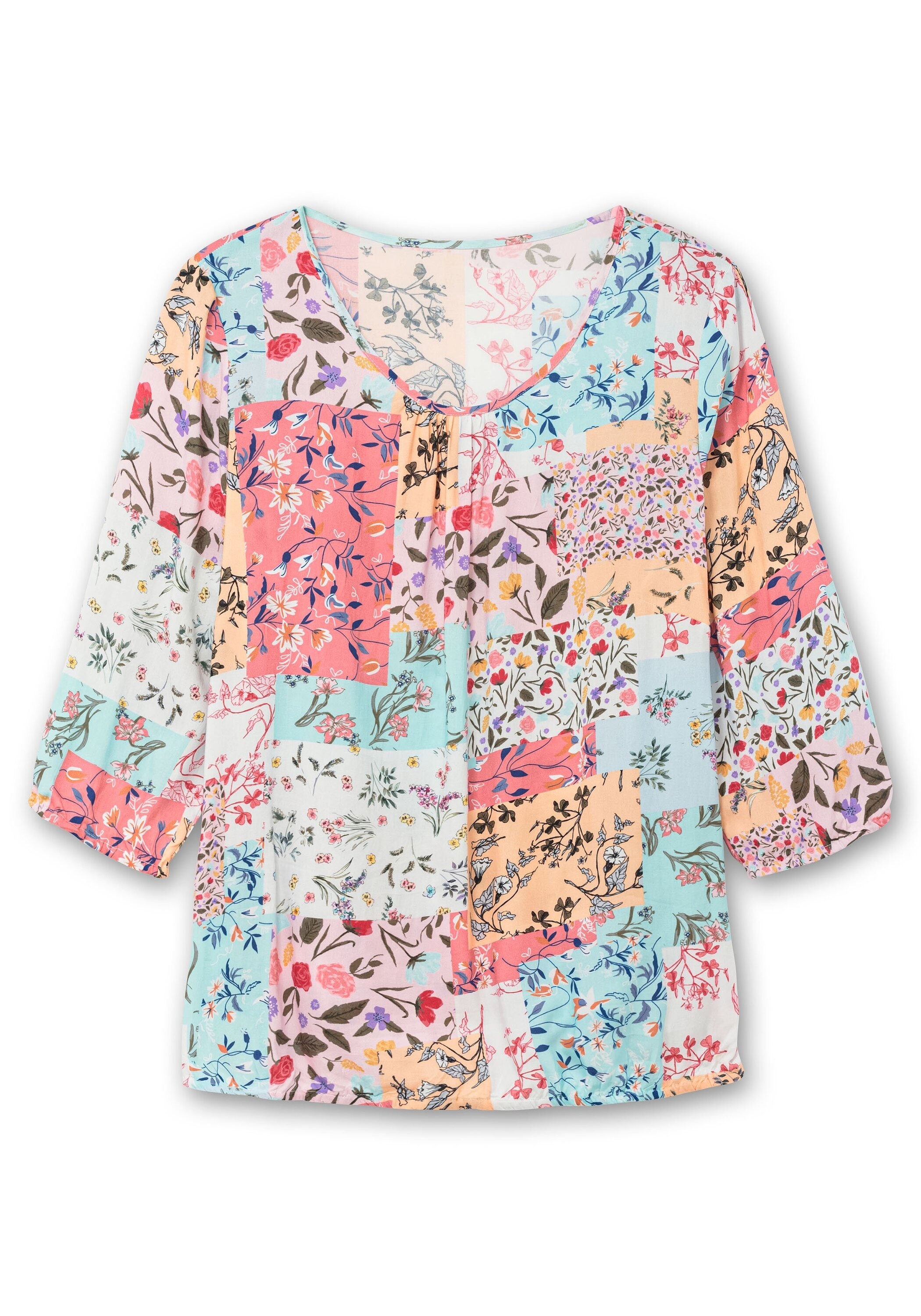 Sheego Tunika »Tunika mit Patchwork-Print und Stretchsaum«