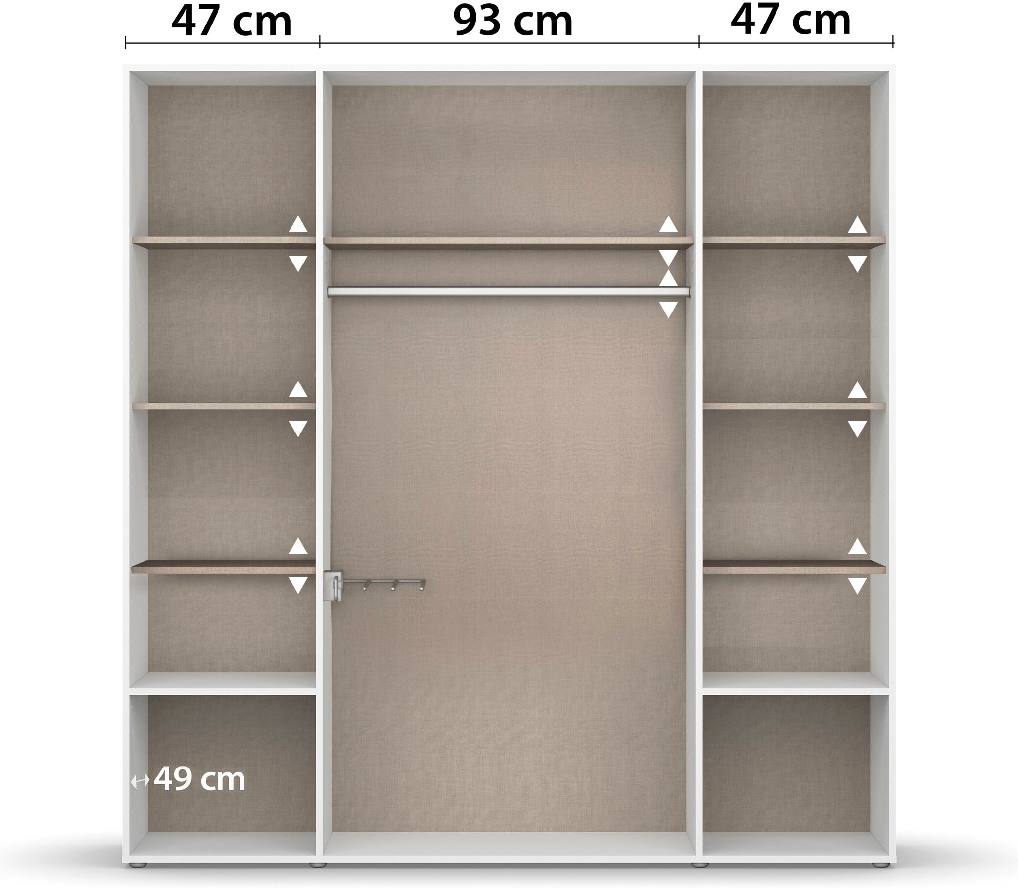 rauch Drehtürenschrank »Kleiderschrank Schrank Garderobe Wäscheschrank NABILA viel Stauraum«, (in 3 verschiedenen Ausstattungen BASIC/CLASSIC/PREMIUM), mit 2 Schubladen und Push-to-Open Funktion TOPSELLER MADE IN GERMANY