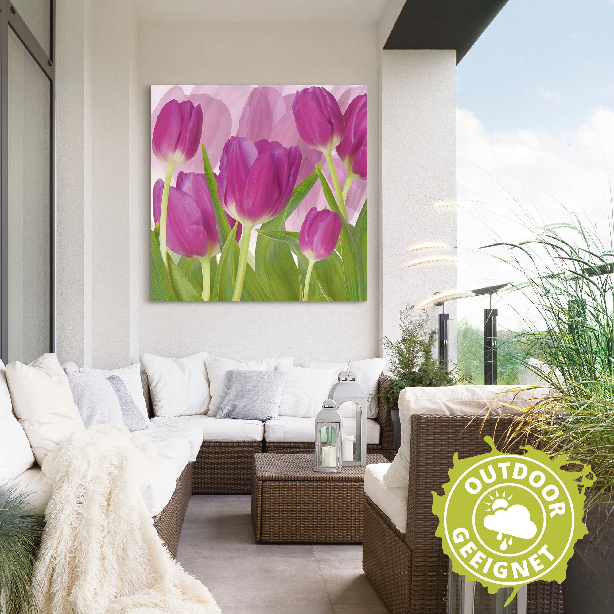Artland Wandbild »Tulpenfeld lila« Blumen 1 Stk. tlg. als Alubild, Leinwandbild in verschied. Größen