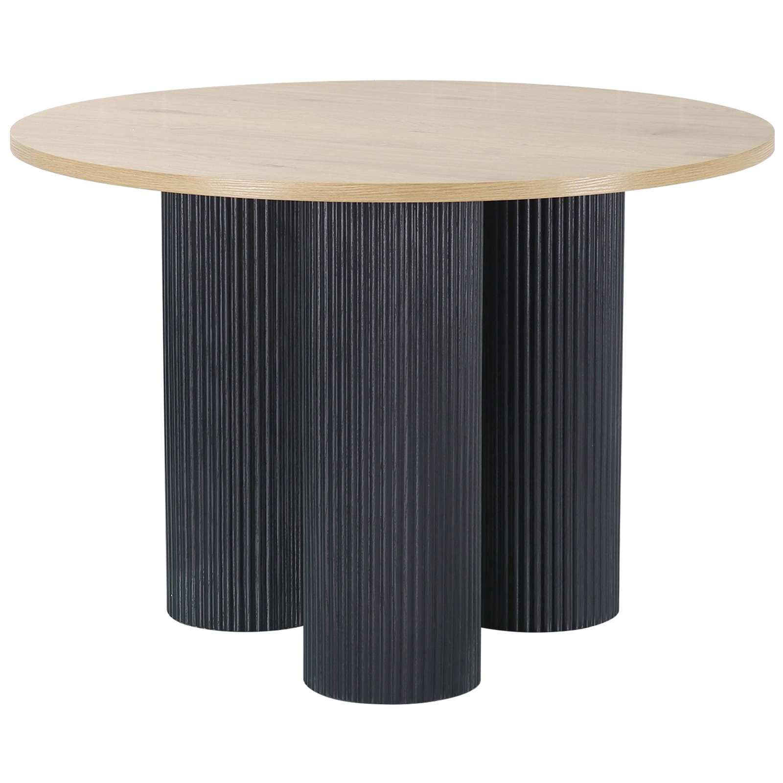 OTTO home Esstisch »Mandan«, rund, 110x110 cm, 25 cm runde Beine mit Rillenstruktur, Höhe 76 cm