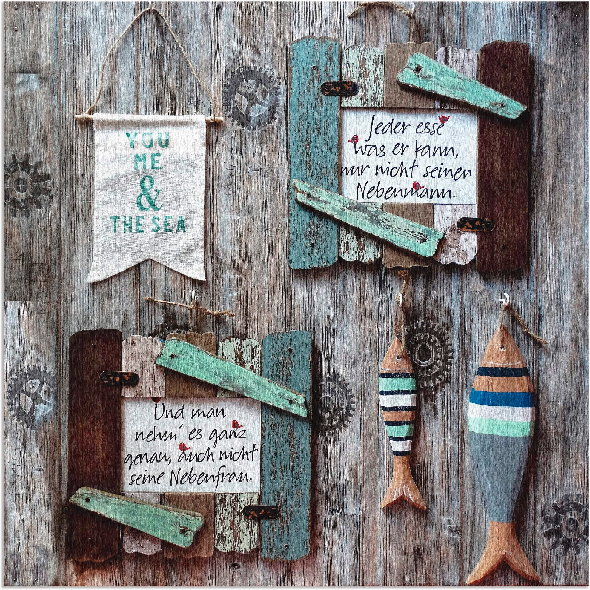 Artland Alu-Dibond-Druck »Du ich und der See« Fisch & Meeresfrüchte 1 Stk. tlg. für Innen- und Außenbereich geeignet, Outdoorbild