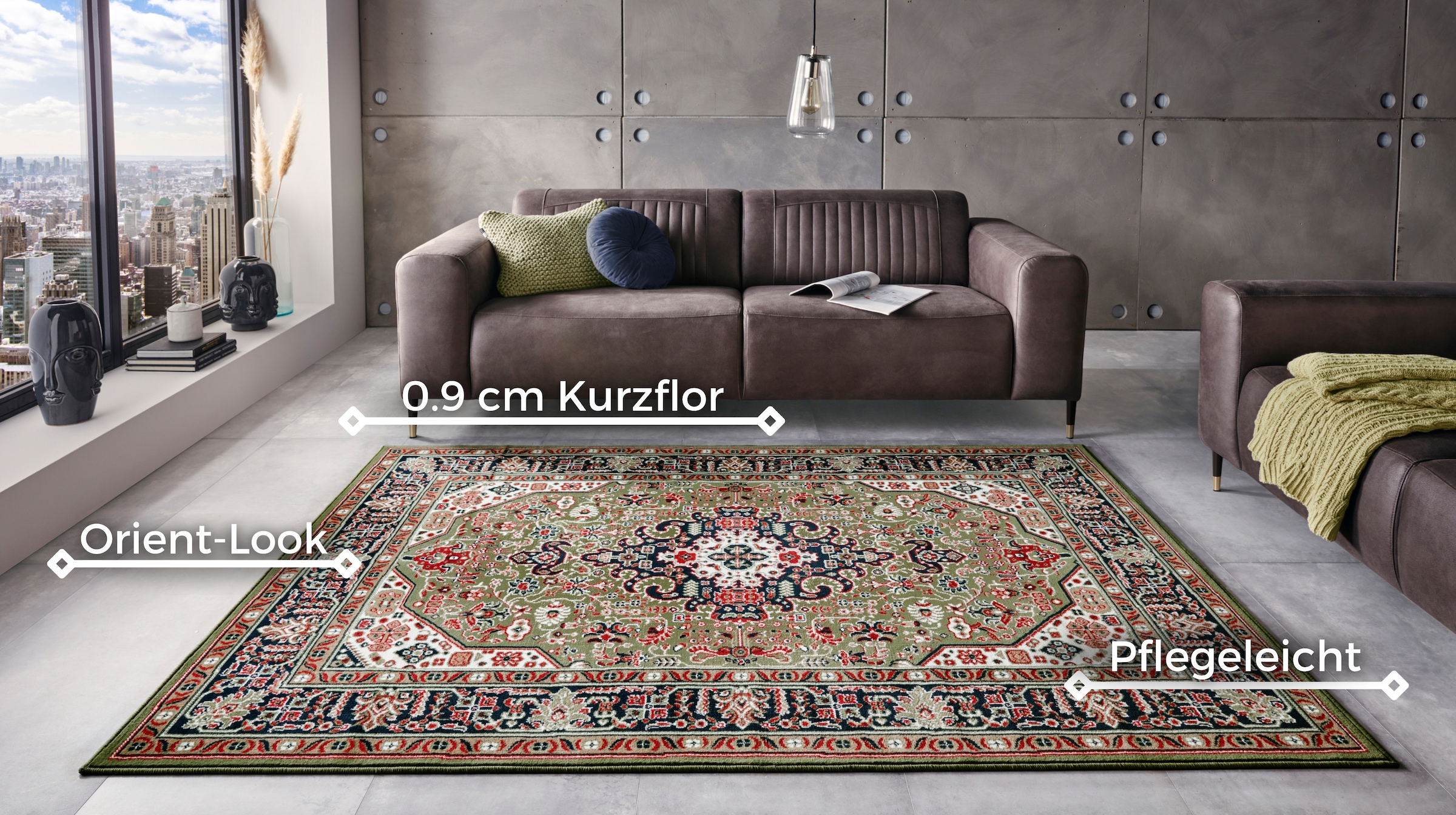 NOURISTAN Teppich »Skazar Isfahan«, rechteckig, 9 mm Höhe, Kurzflor, Orient, Läufer, Vintage, Esszimmer, Wohnzimmer, Flur