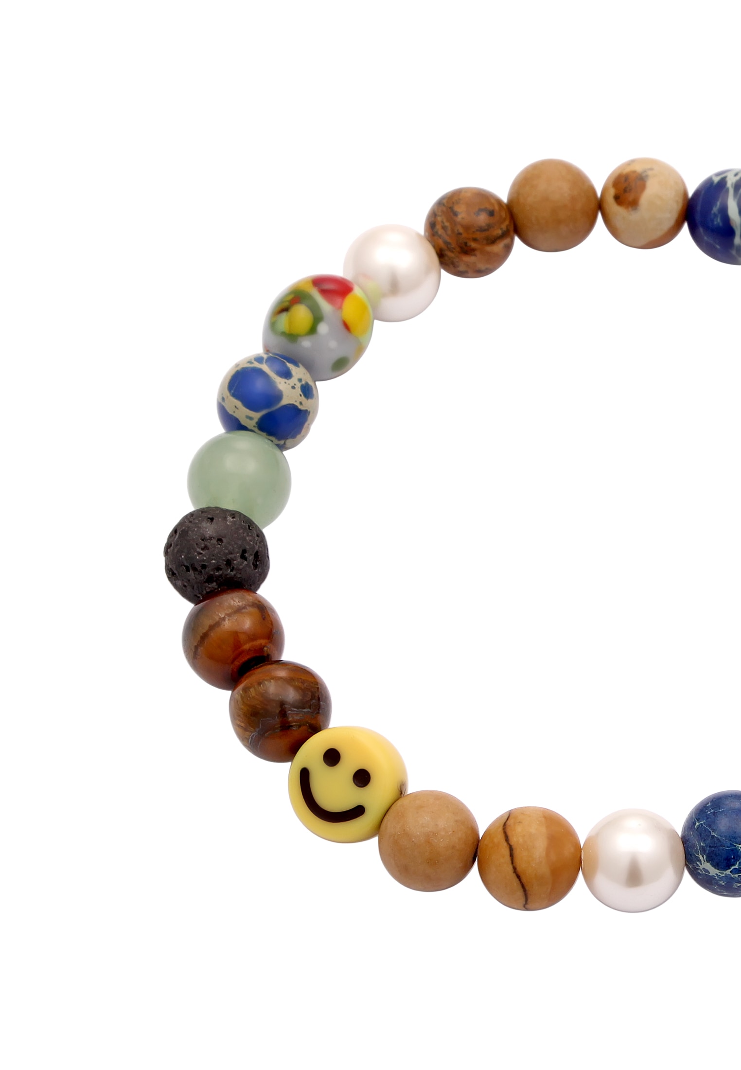 Kuzzoi Armkette »Armband Smiling Face Evil Eye Bead Glas Achat 925 Sterling Silber«