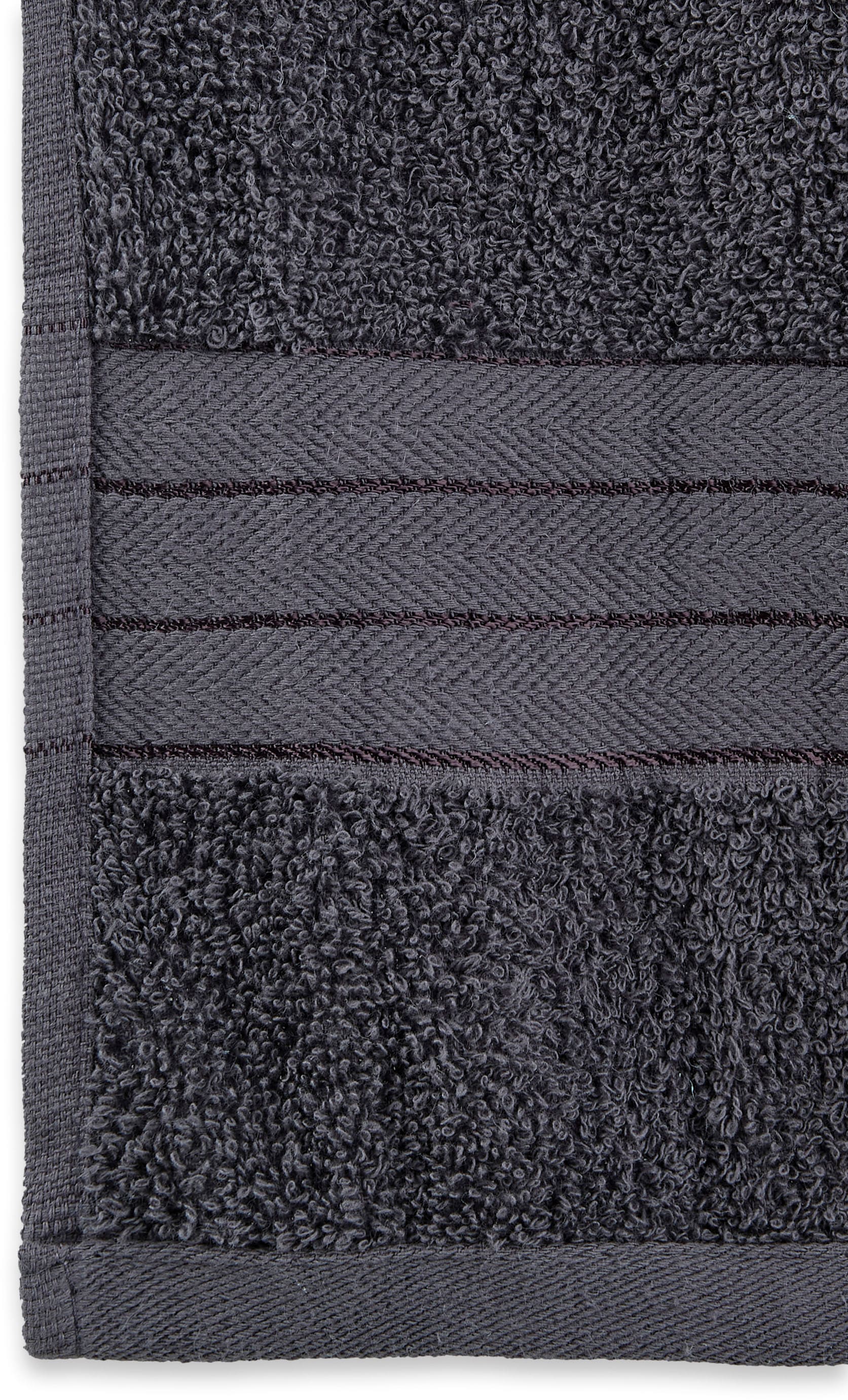 good morning Badetuch »Uni Towels«, (2 St., 2er Set Badetücher 70 x 140 cm), Baumwolle, Walkfrottee, Bordüre, 500 GSM, Weich, Einfarbig, Schwarz