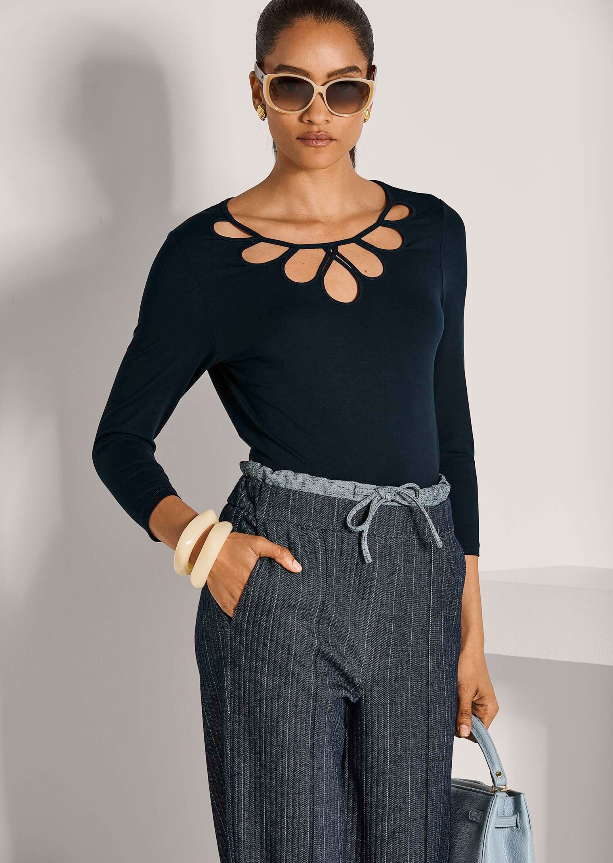 MADELEINE 3/4-Arm-Shirt »Blusenshirt Elegantes Oberteil mit Cut-Outs« Cut outs