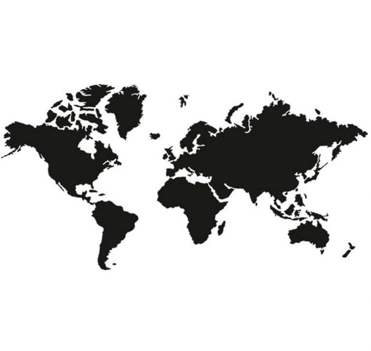 Wandtattoo »schwarze Weltkarte klassisch«, (1 St.), selbstklebend, entfernbar